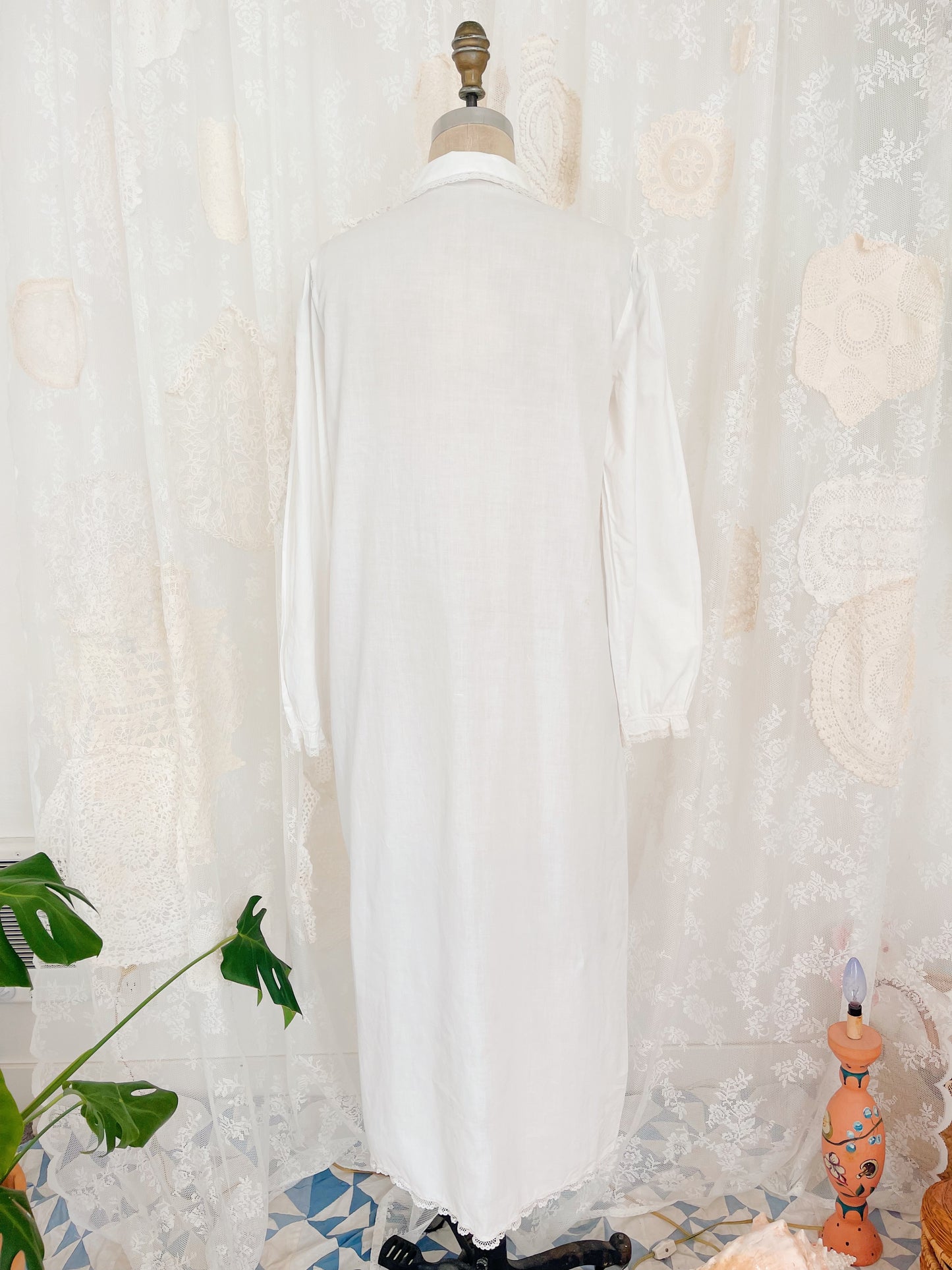 Vintage Cotton Ribbon Long Dress
