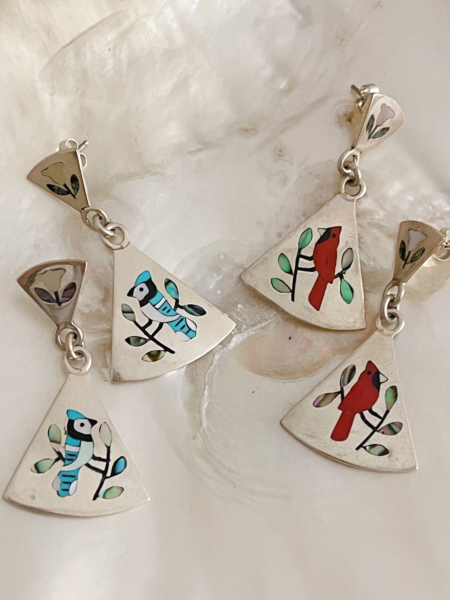 Zuni Inlay Bird Post Pierce.