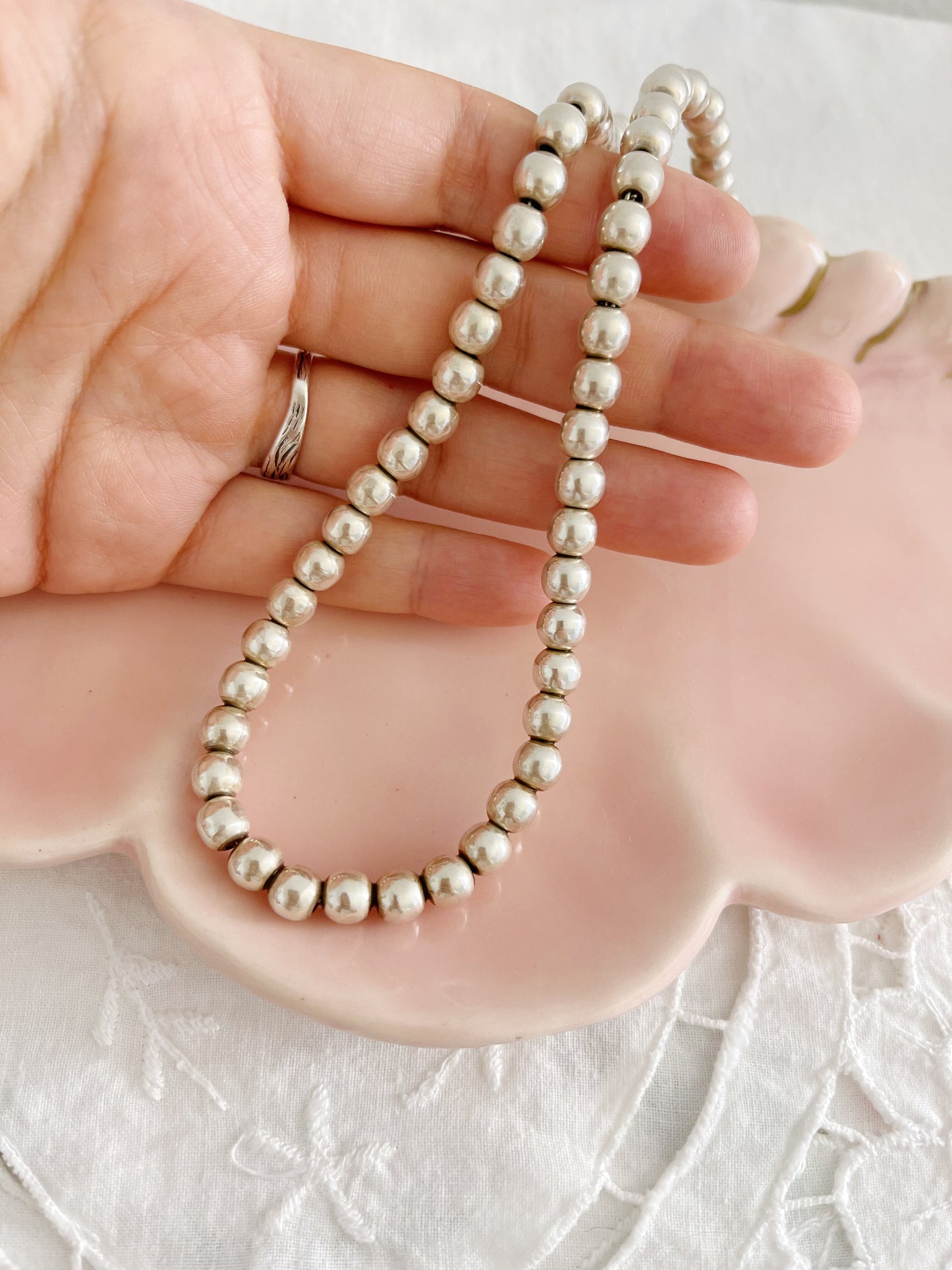 Vintage Ball Beads Choker Necklace.