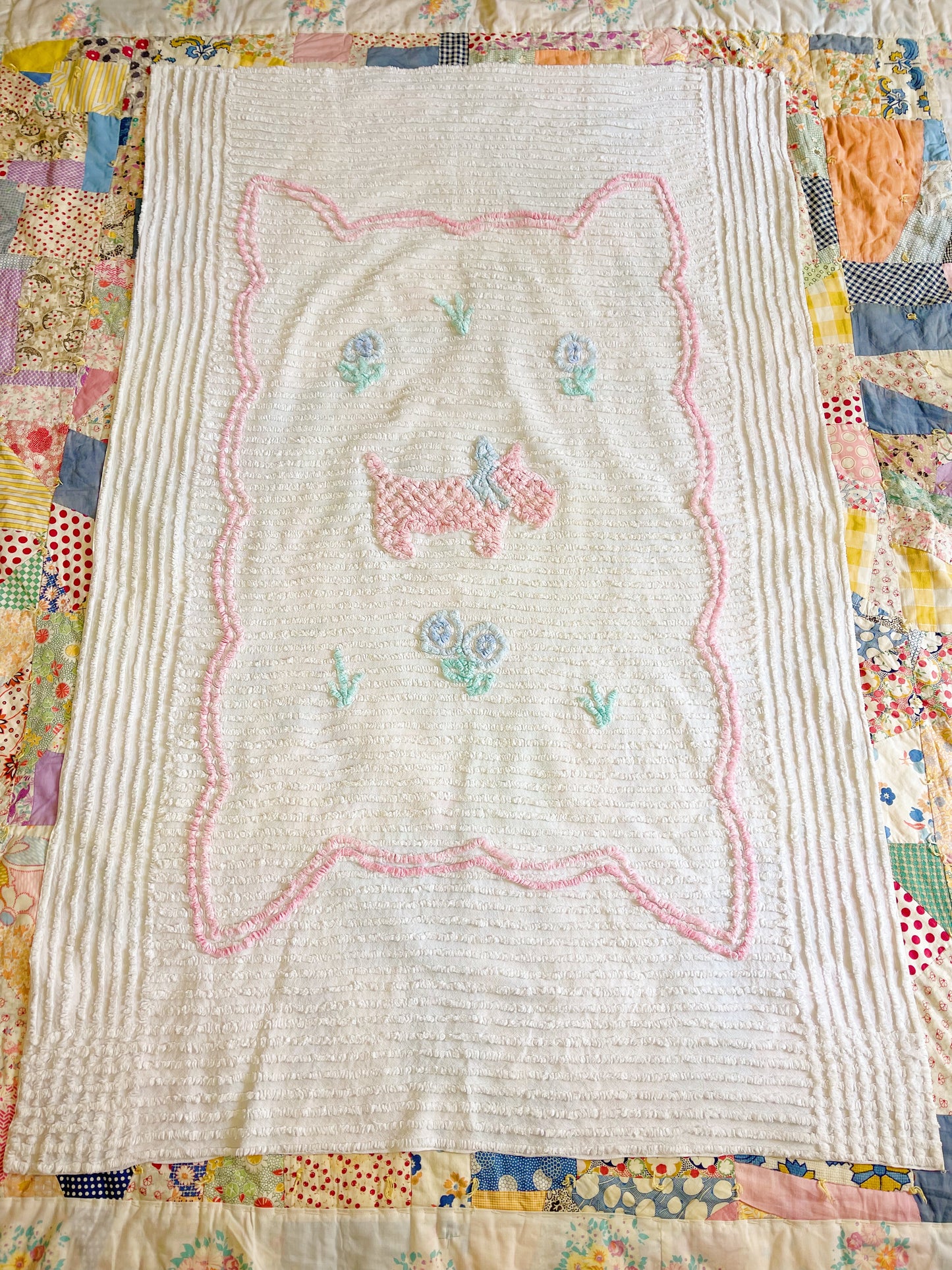 Vintage Chenille Fabric Sheets
