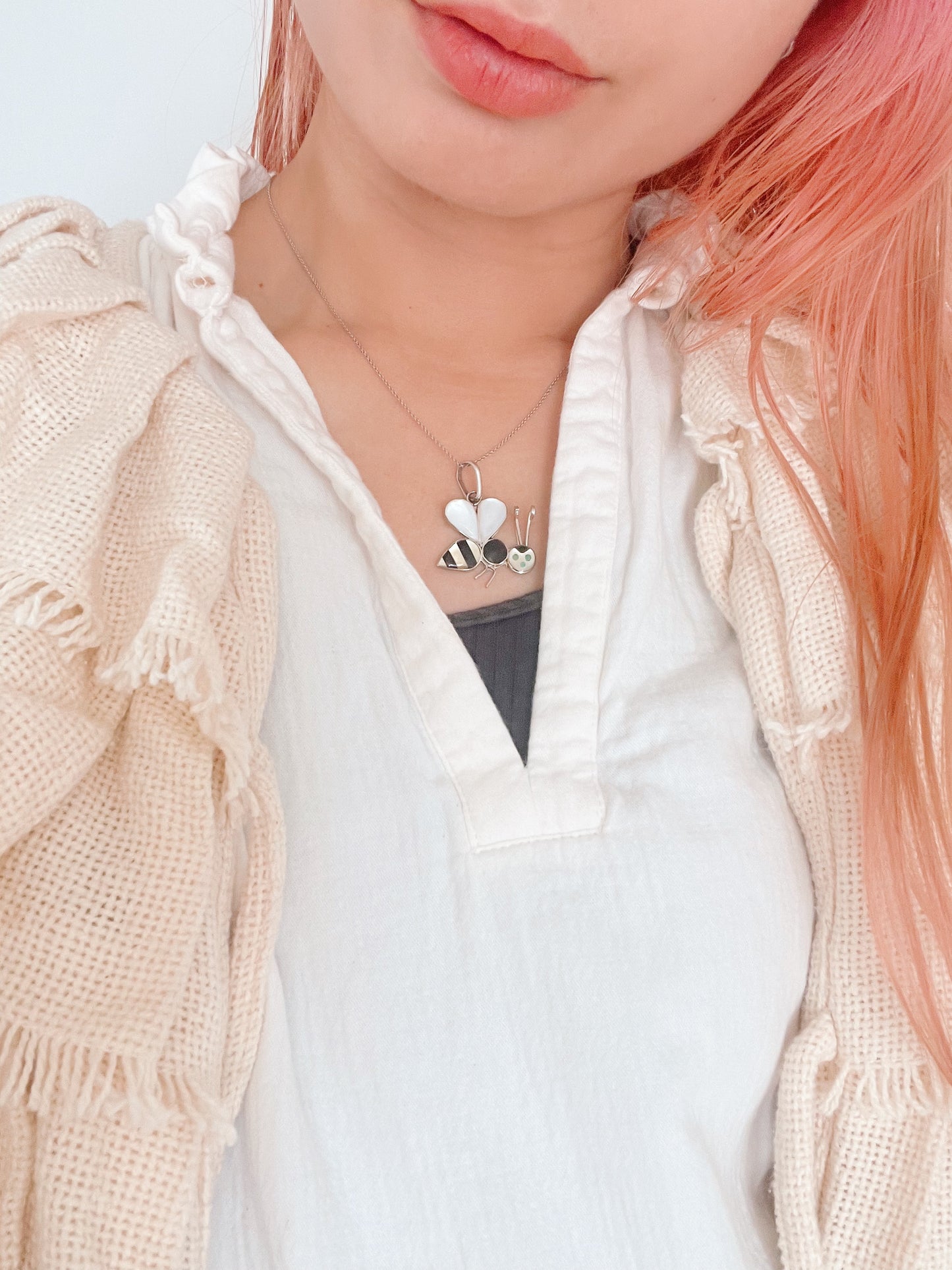 Zuni Honey Bee Inlay Necklace