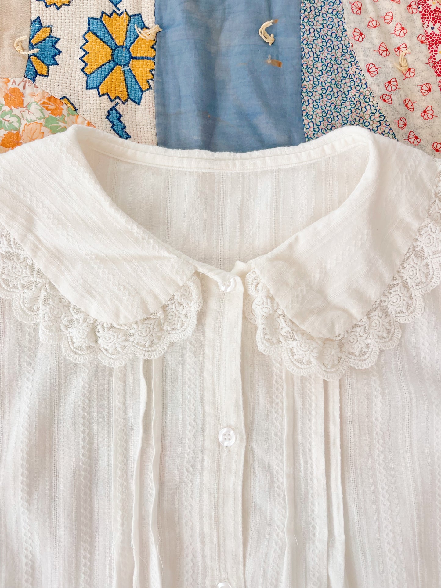 Vintage Cotton Frill Blouse