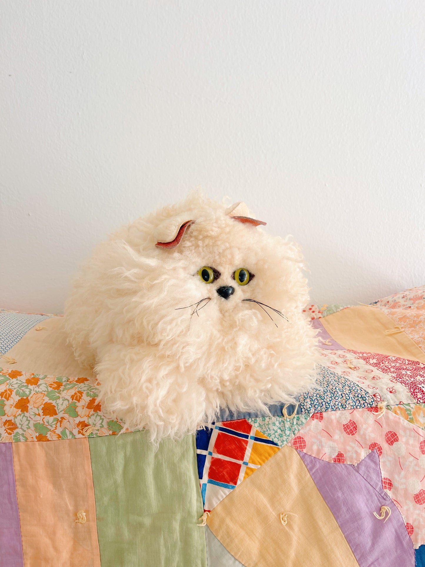 Vintage Lambs Wool Cat Plush ! It’s Rare !