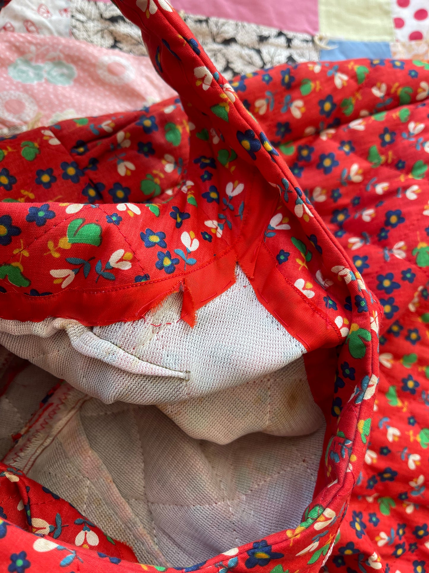 1970s Patched Quilting Long Dress