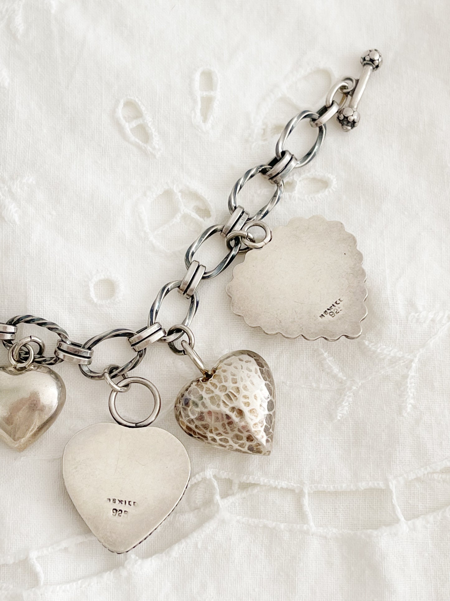 1980’s Silver Seven Hearts Bracelet
