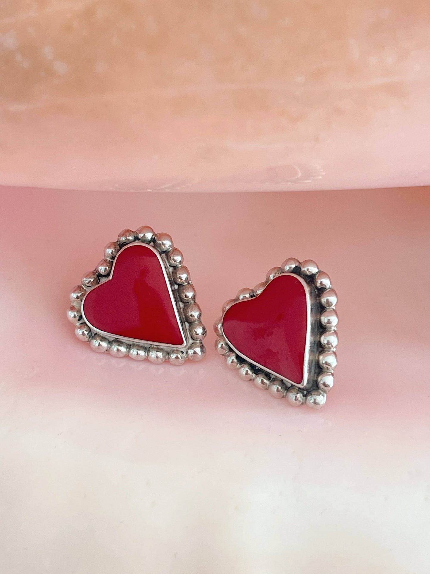 Vintage Jasper Heart Silver Pierce