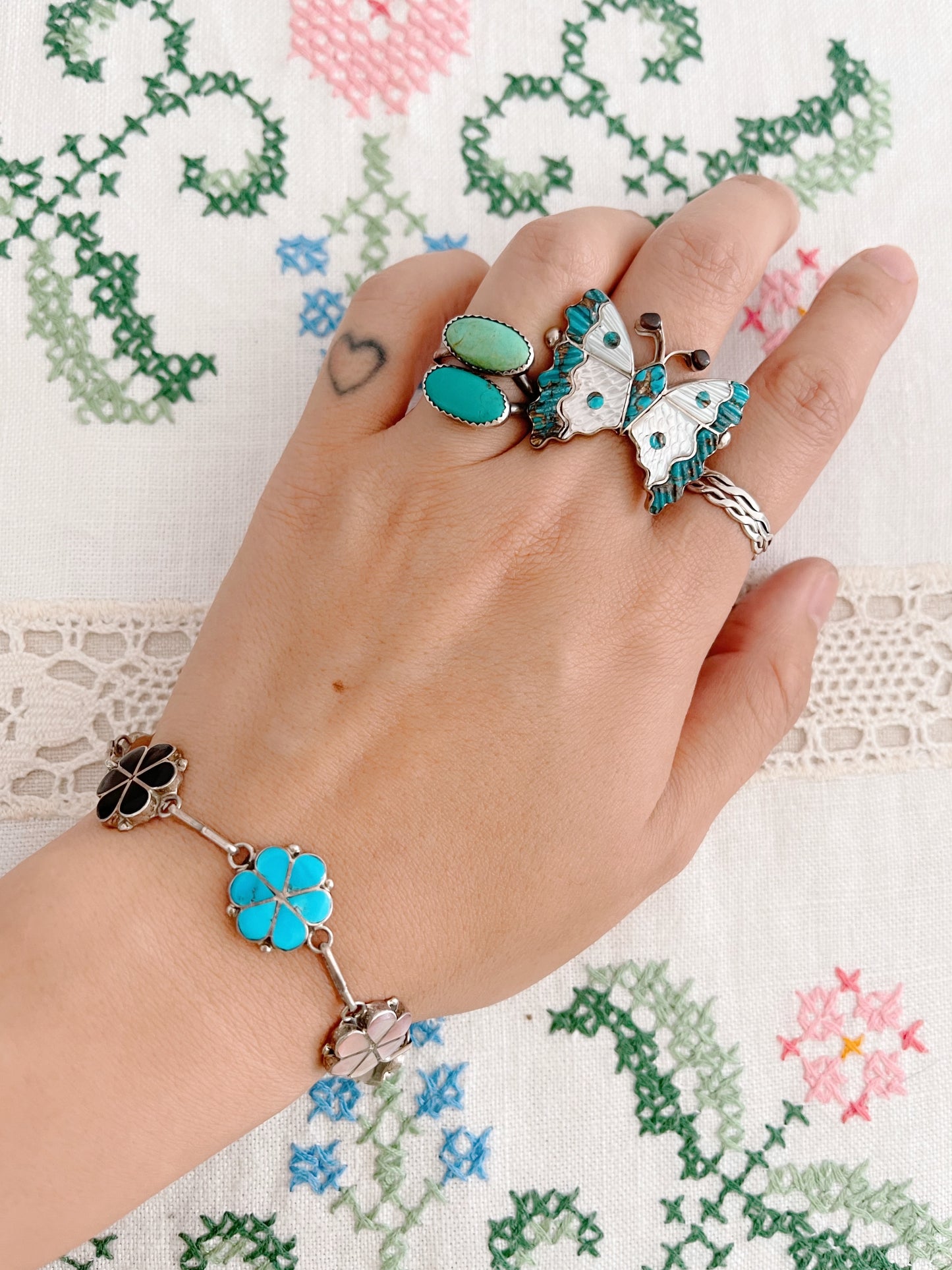 Zuni Tamara Pinto Butterfly Inlay Ring.