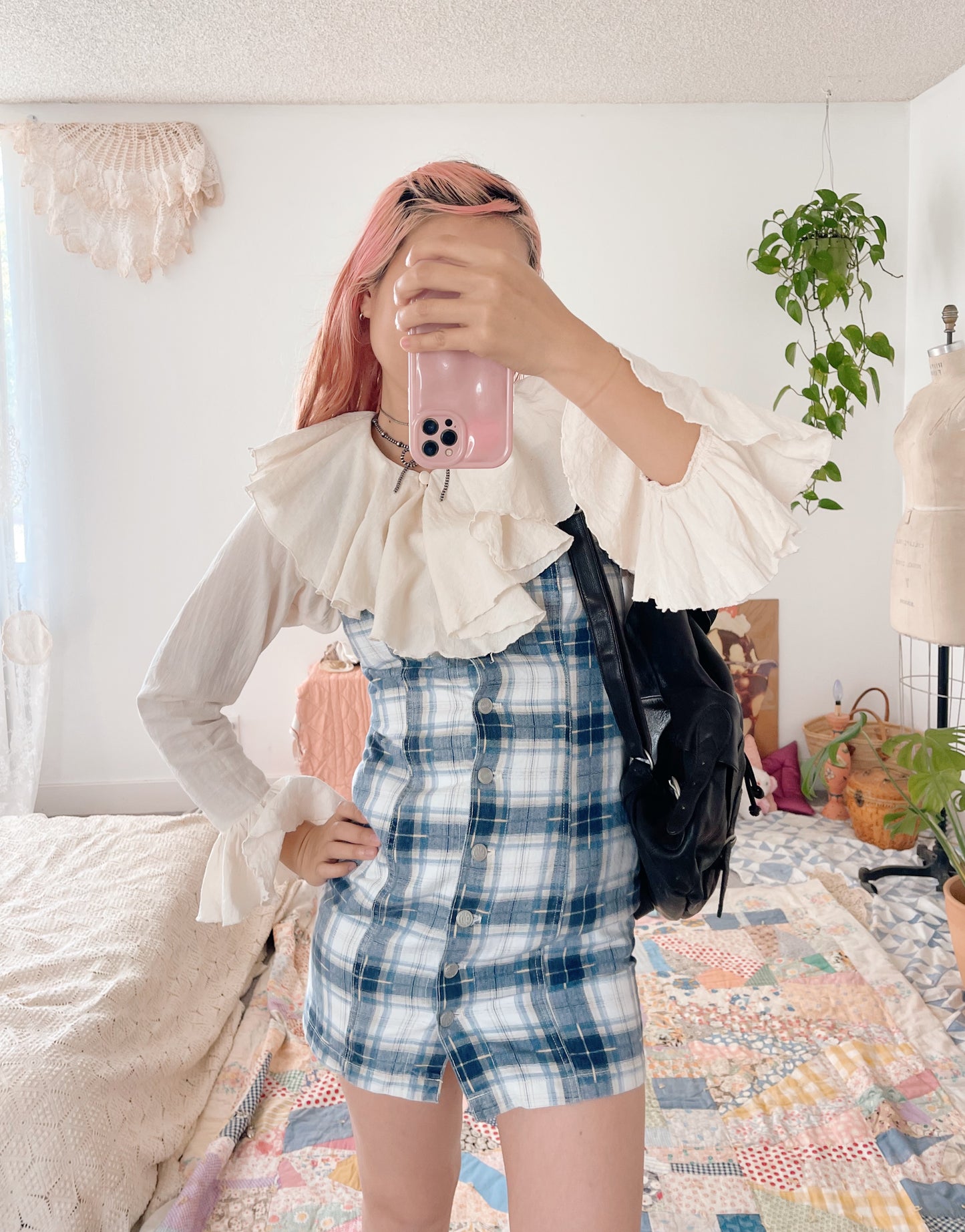 1990’s Cotton Checked Mini Dress
