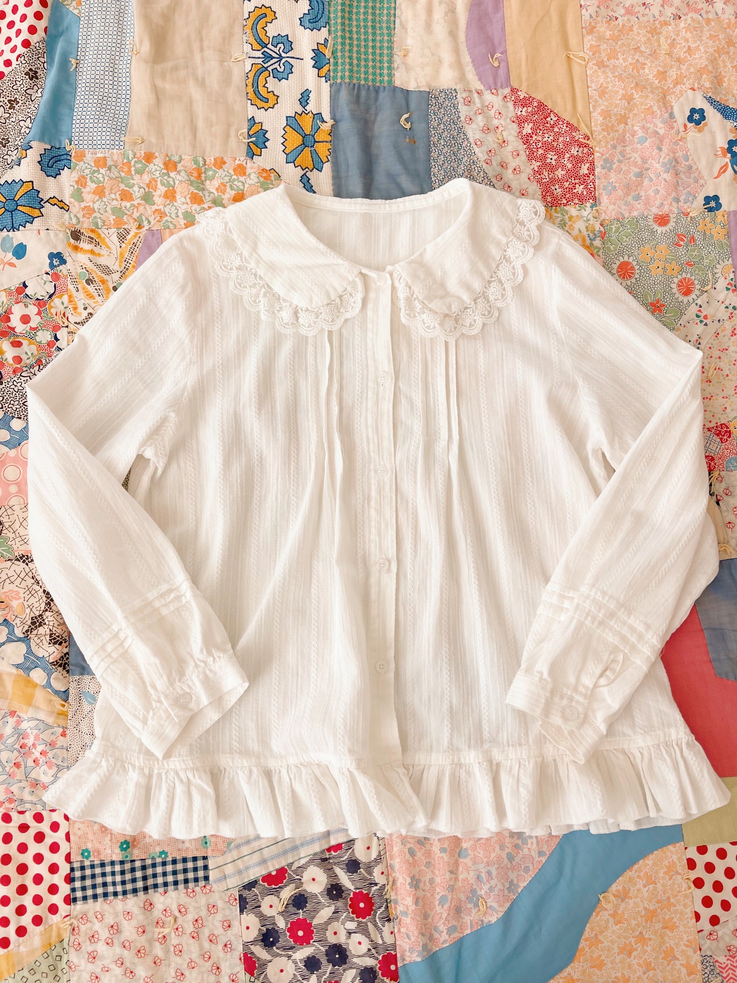 Vintage Cotton Frill Blouse