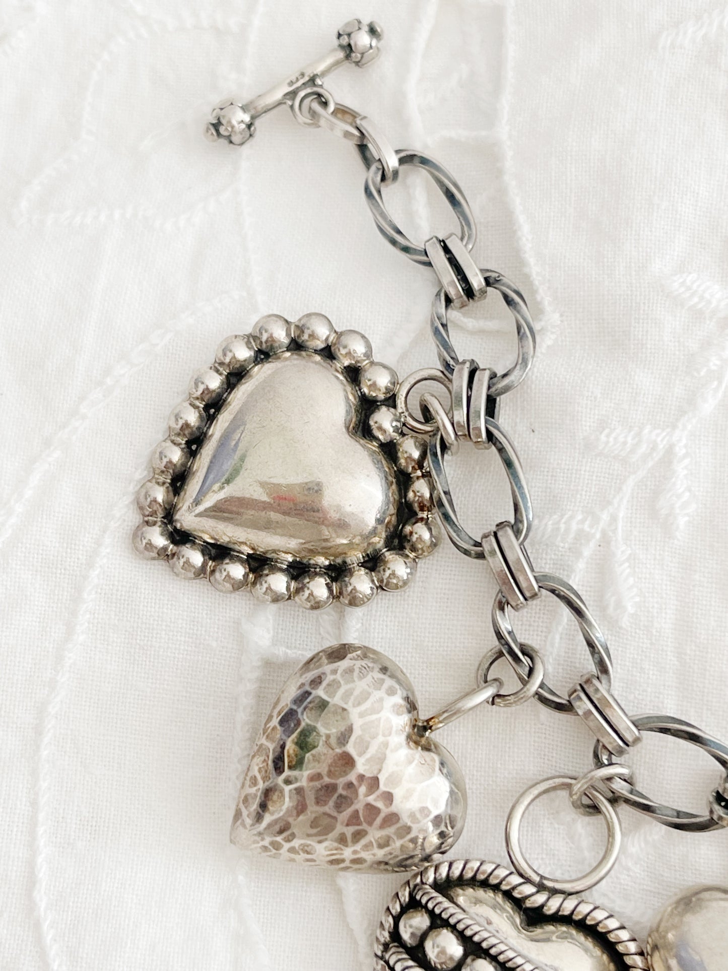 1980’s Silver Seven Hearts Bracelet