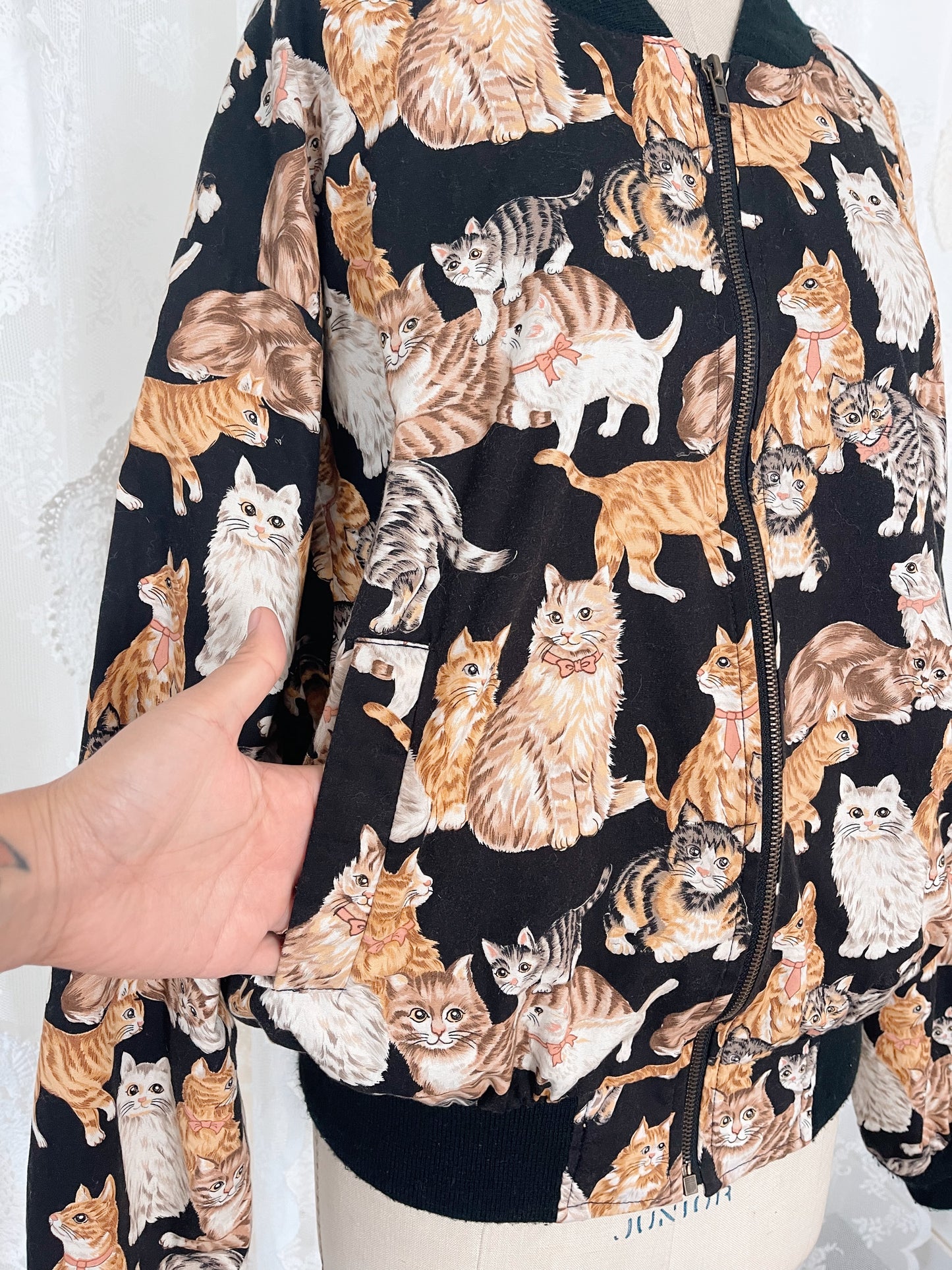 1990s So many Cats Zip Up Jacket