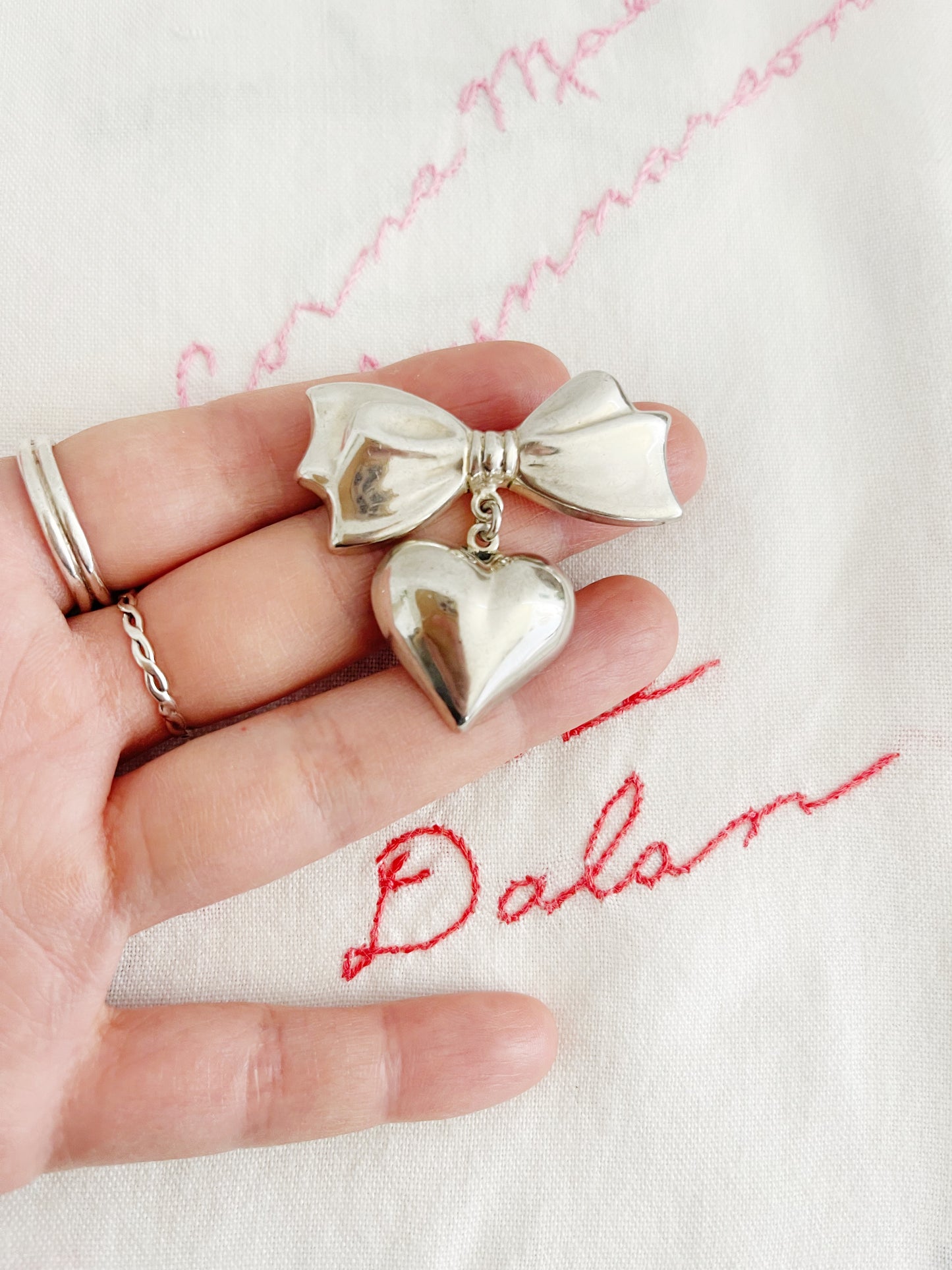 1980‘s Ribbon and Heart Brooch.