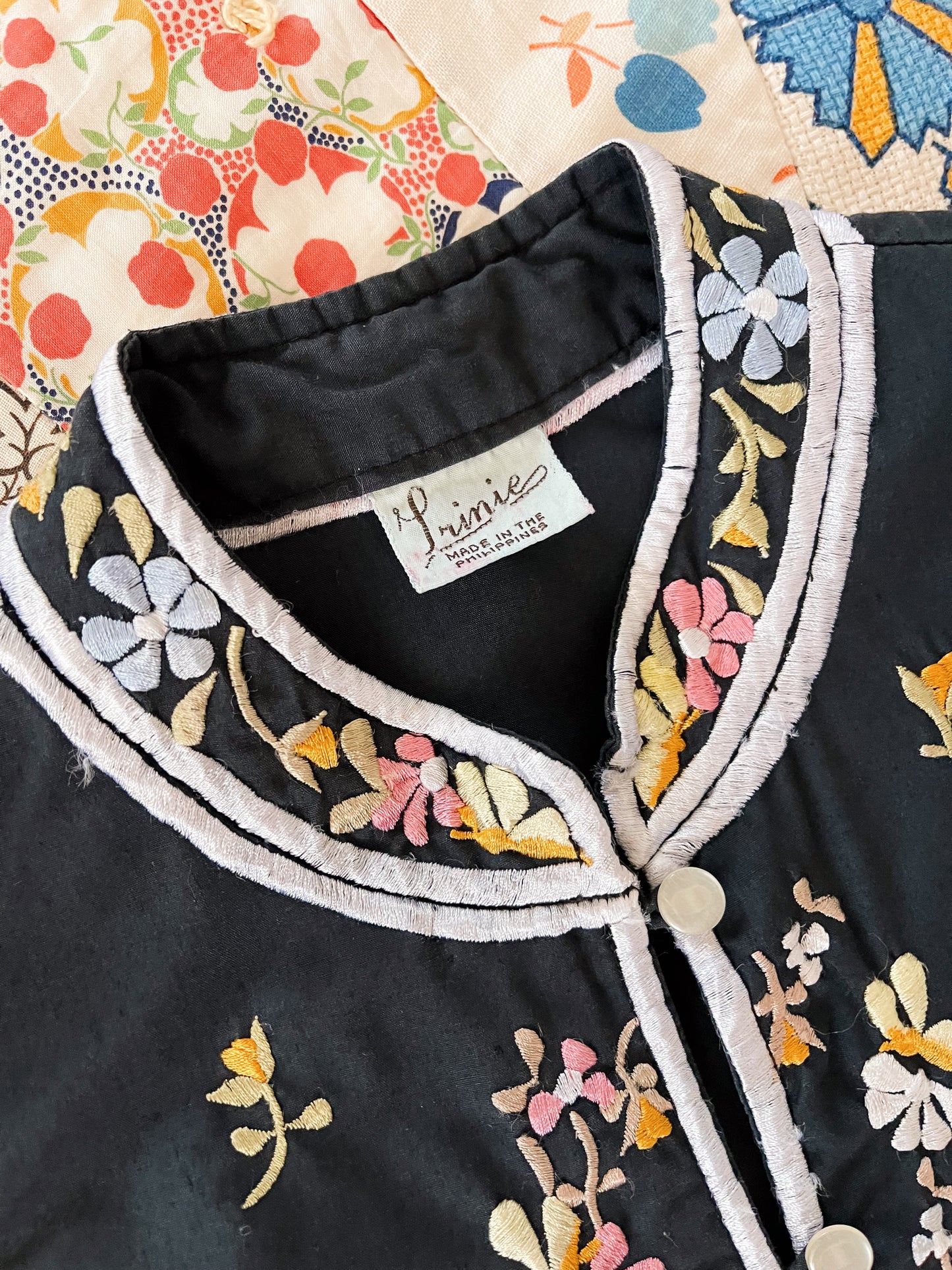 Vintage Embroidered Mandarin Style Jacket