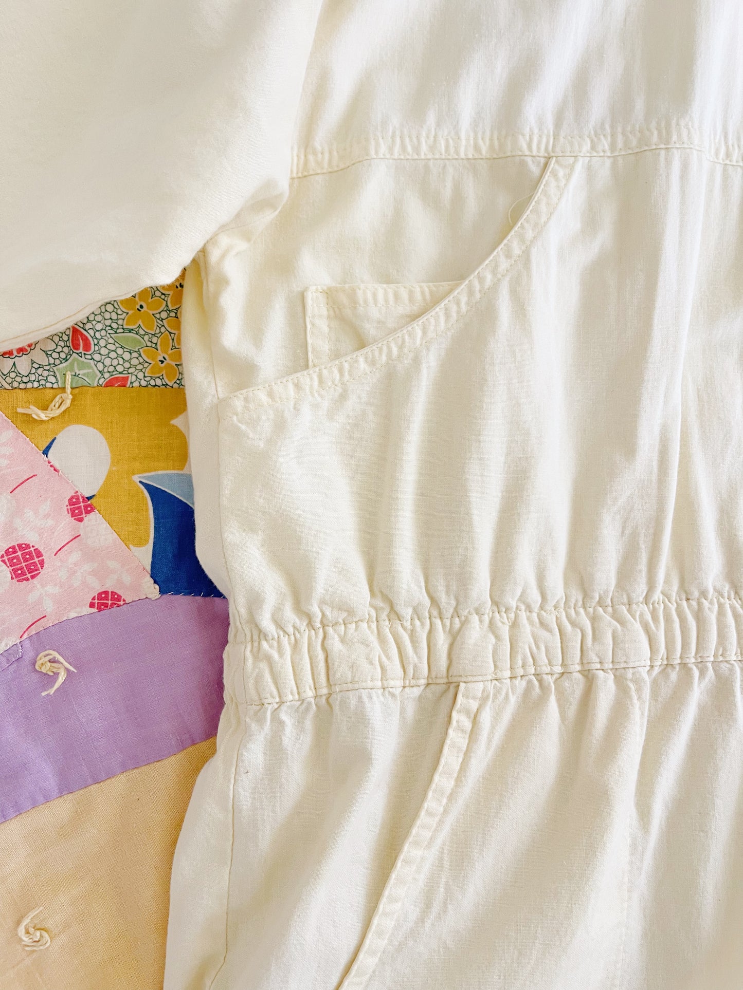 1980’s Cream Lemon Color Jumpsuit