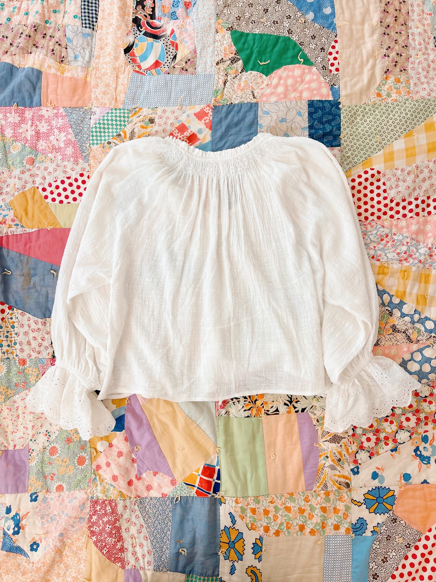Cotton Frill Comfy Tunic Blouse