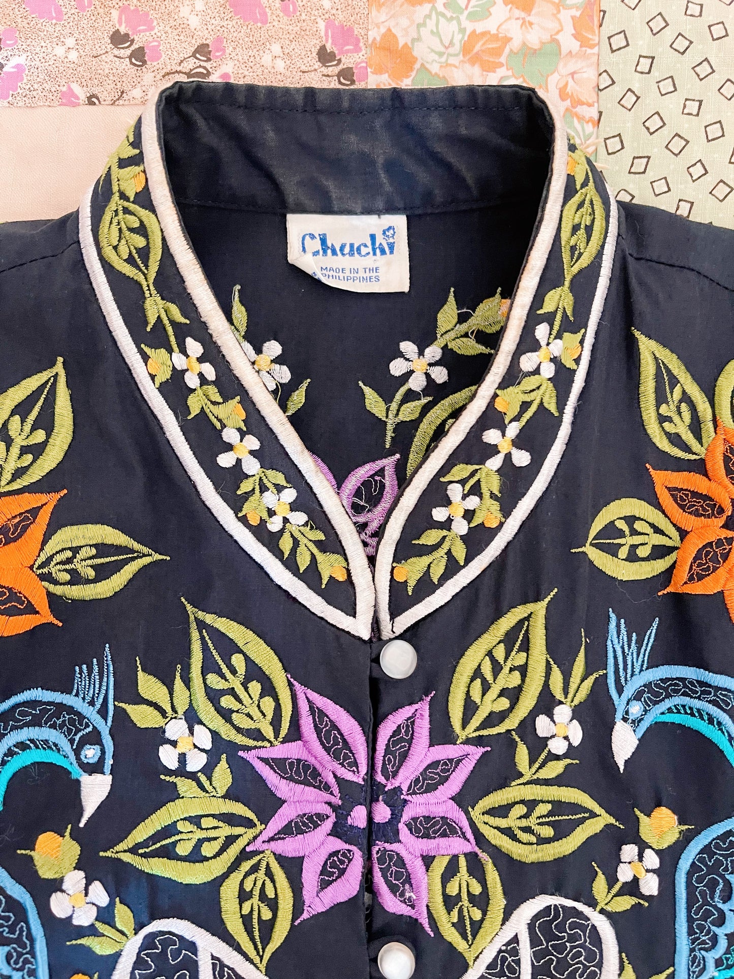 Vintage Embroidered Mandarin Style Jacket