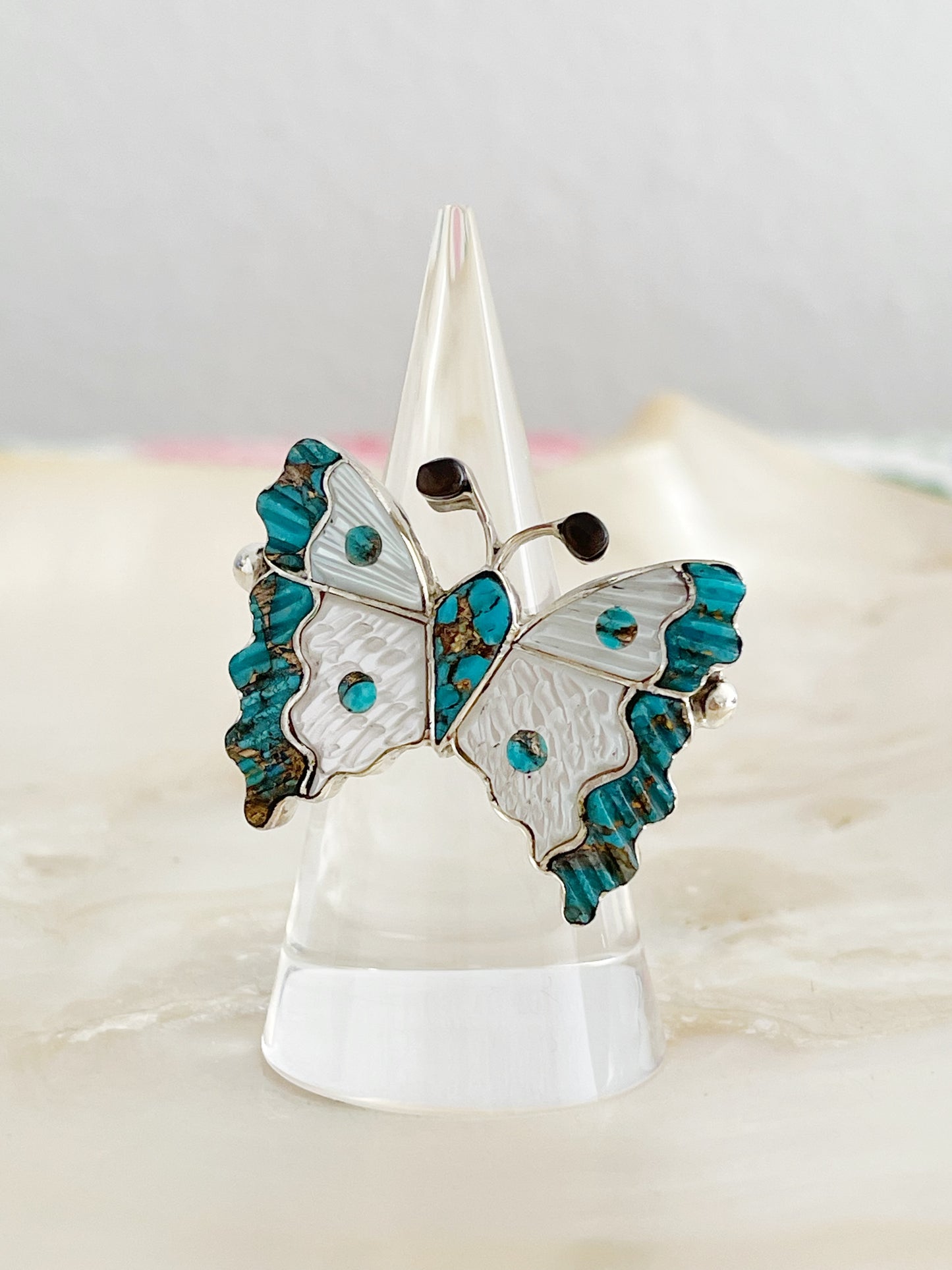 Zuni Tamara Pinto Butterfly Inlay Ring.