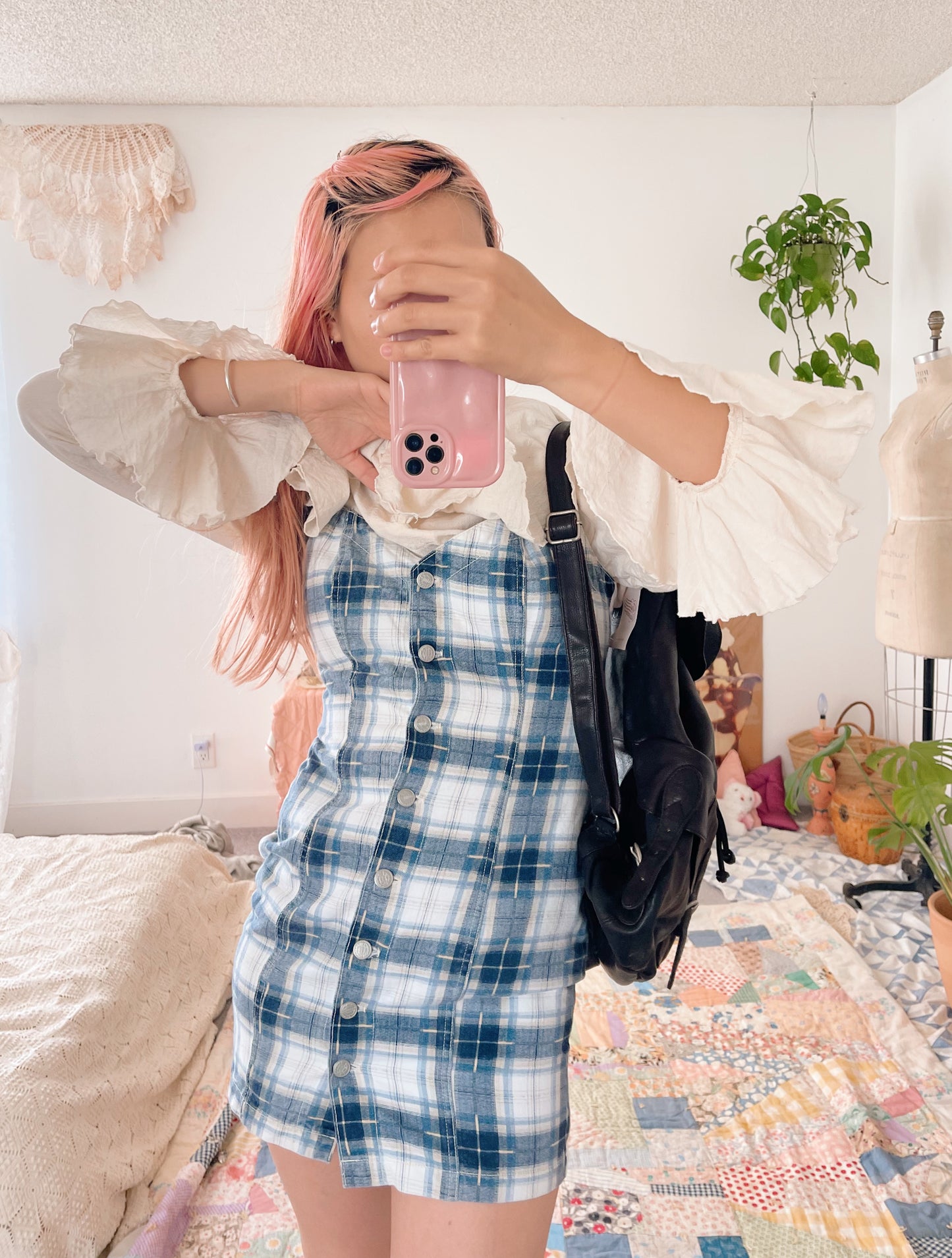 1990’s Cotton Checked Mini Dress