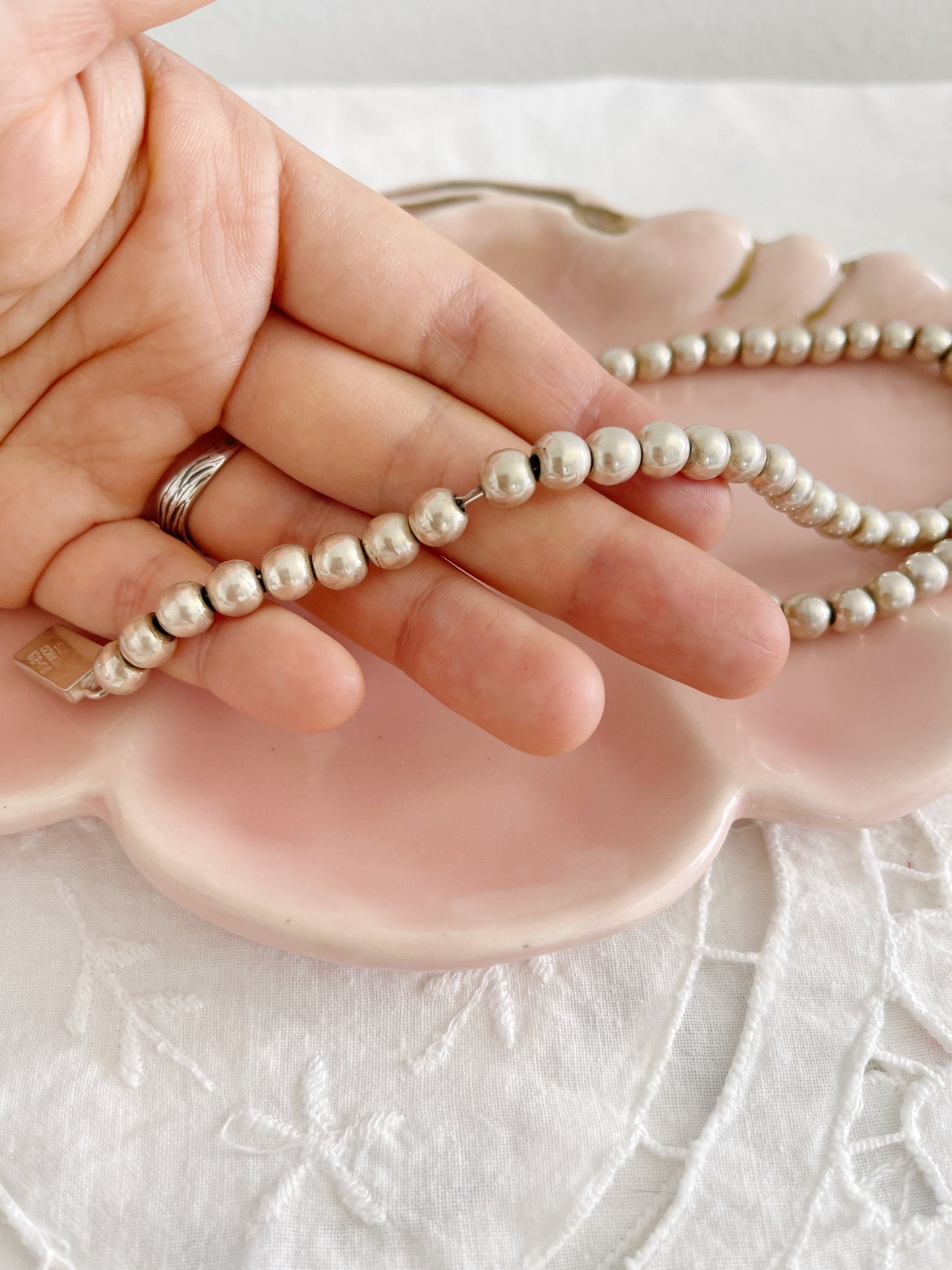 Vintage Ball Beads Choker Necklace.