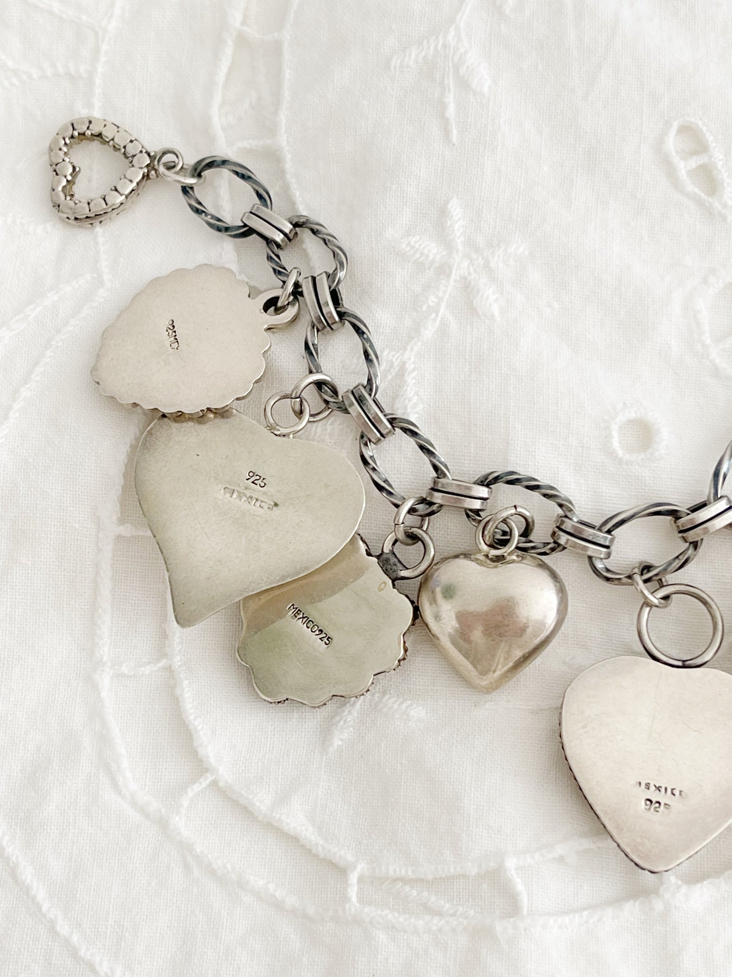 1980’s Silver Seven Hearts Bracelet