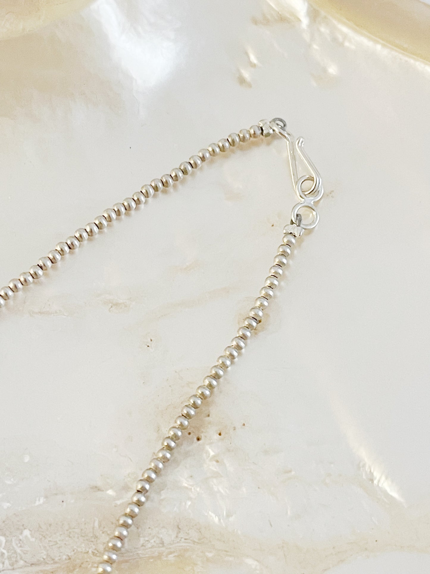 Navajo Shiny Micro Pearl Necklace 2mm 20 inc.