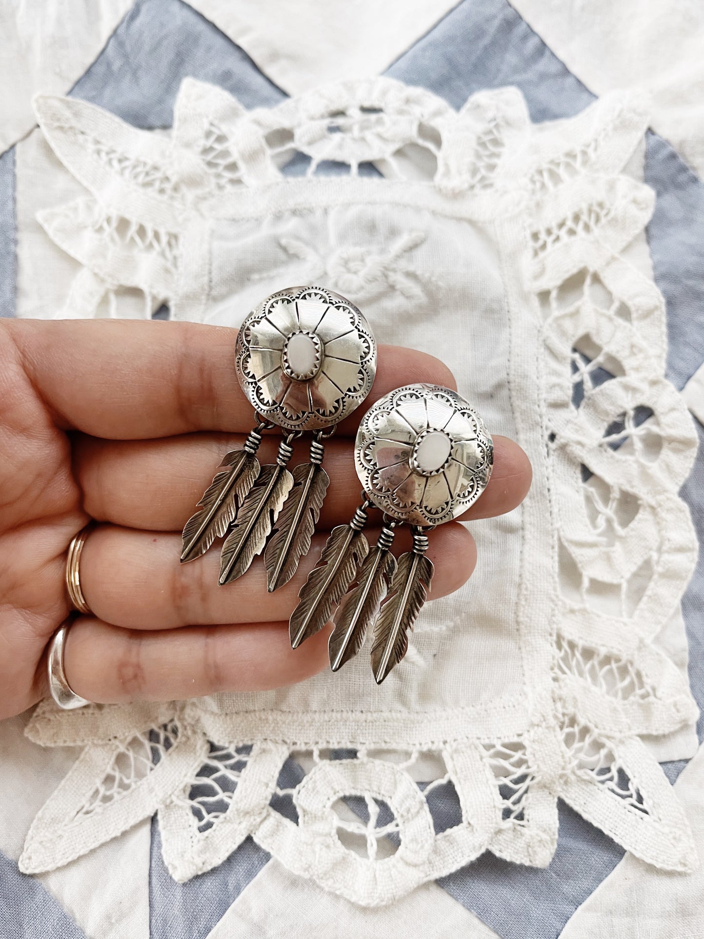 Navajo Sterling Silver Dream Catcher Pierce