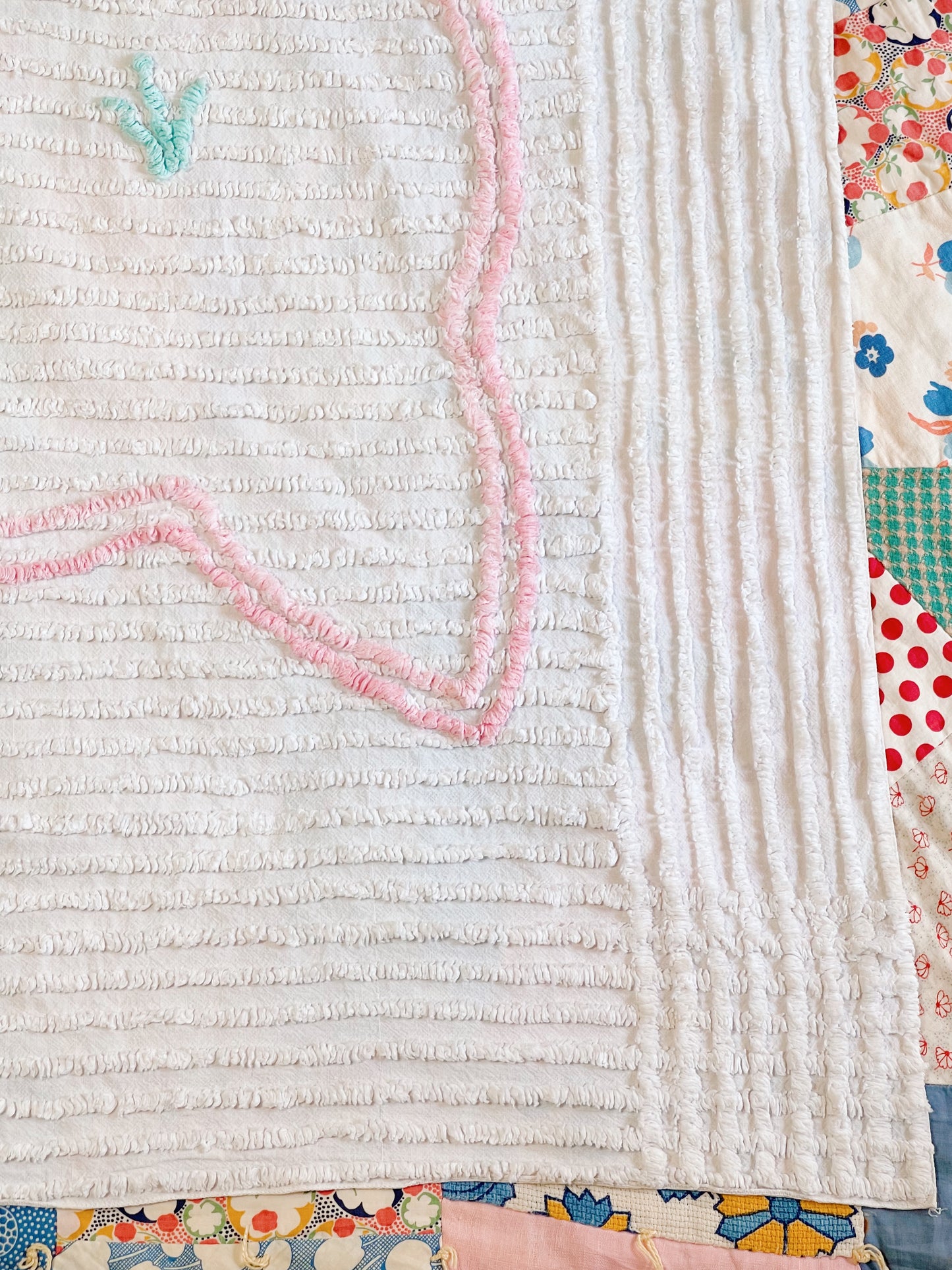 Vintage Chenille Fabric Sheets