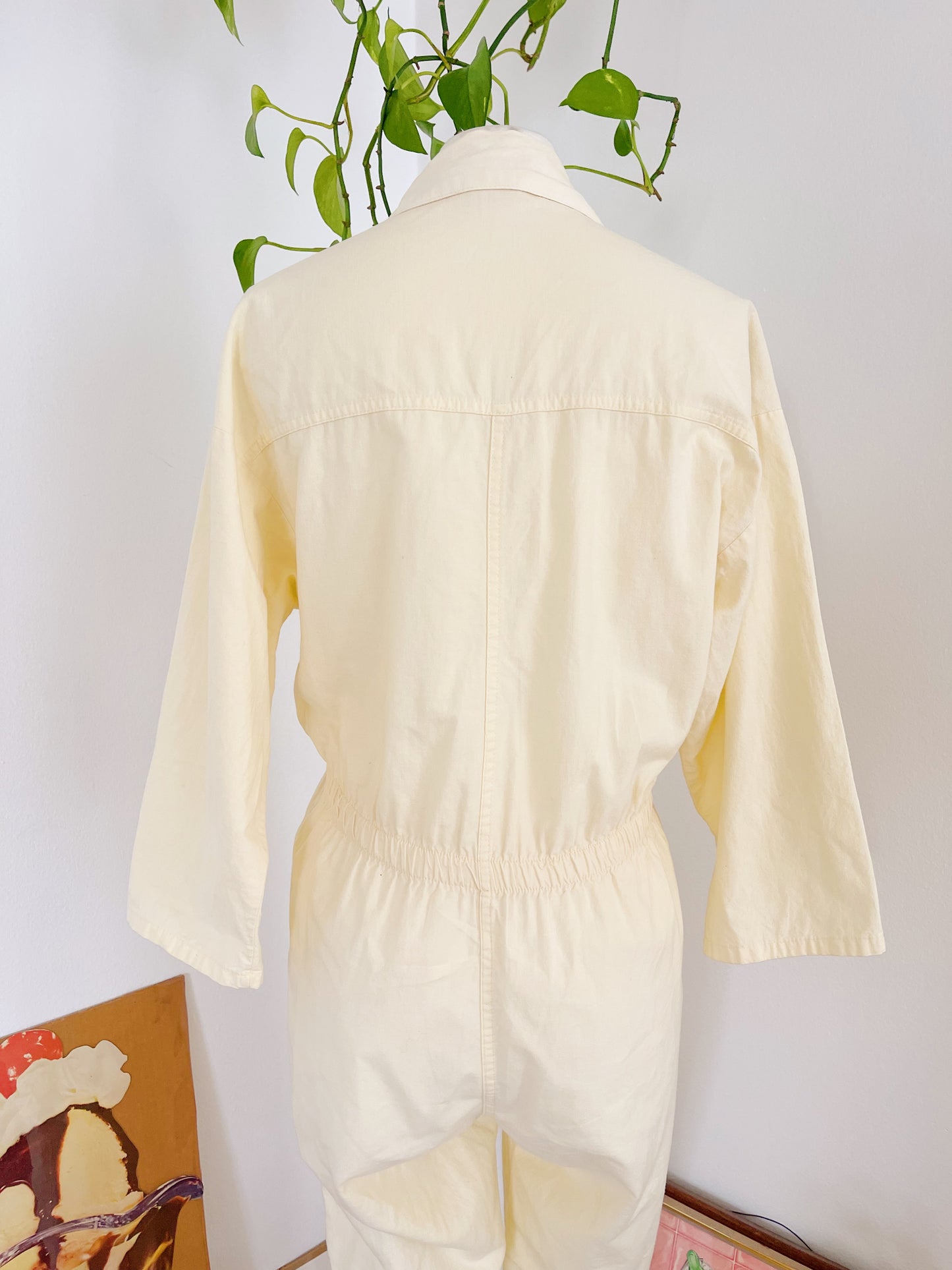 1980’s Cream Lemon Color Jumpsuit