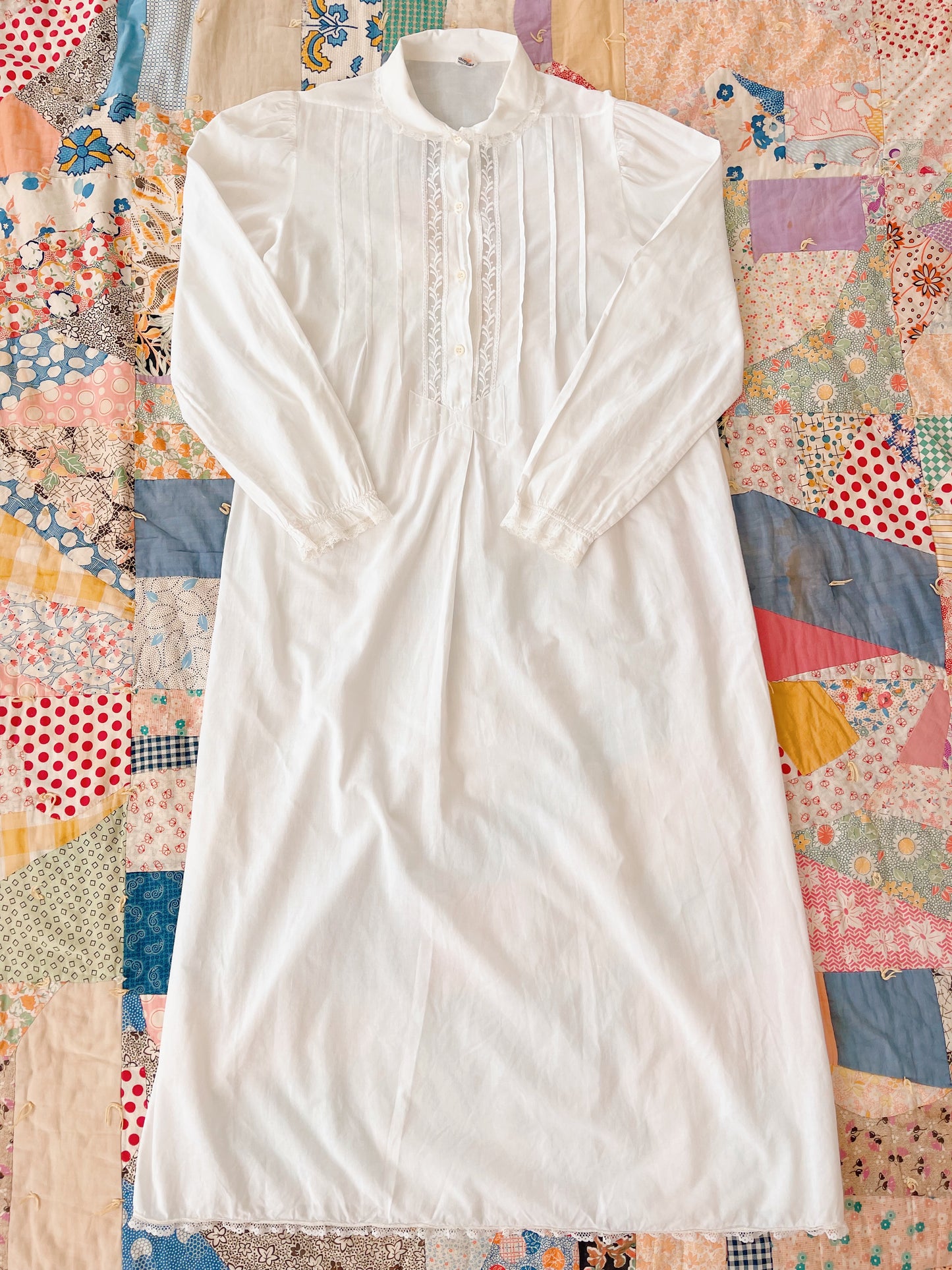 Vintage Cotton Ribbon Long Dress