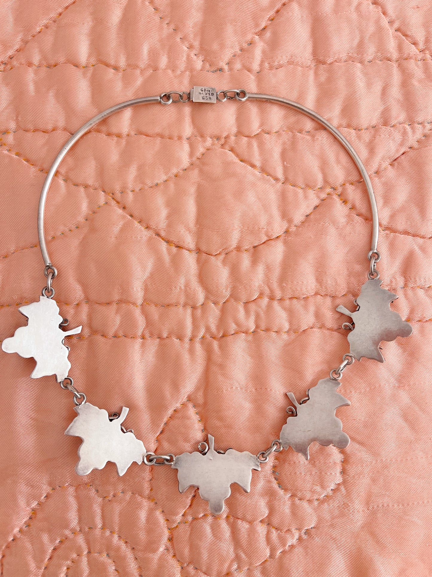 Vintage Silver Grapes Choker Necklace