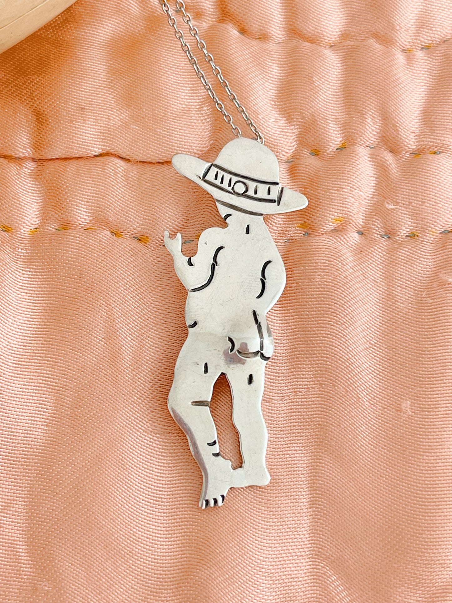 Vintage Mexican Kids Brooch and Necklace