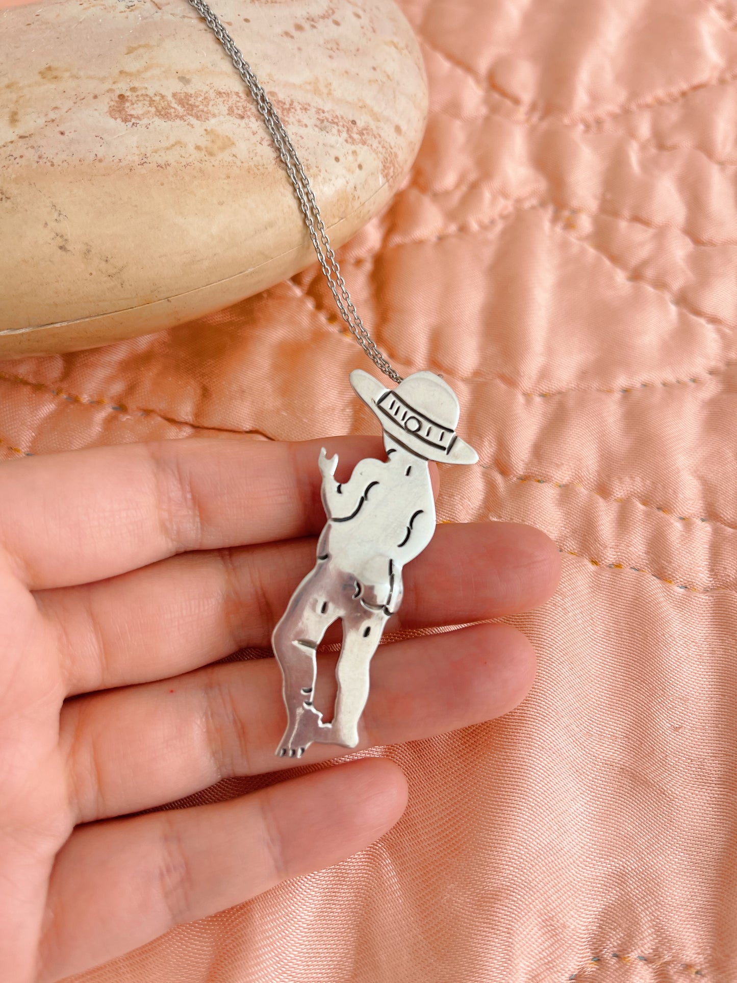 Vintage Mexican Kids Brooch and Necklace