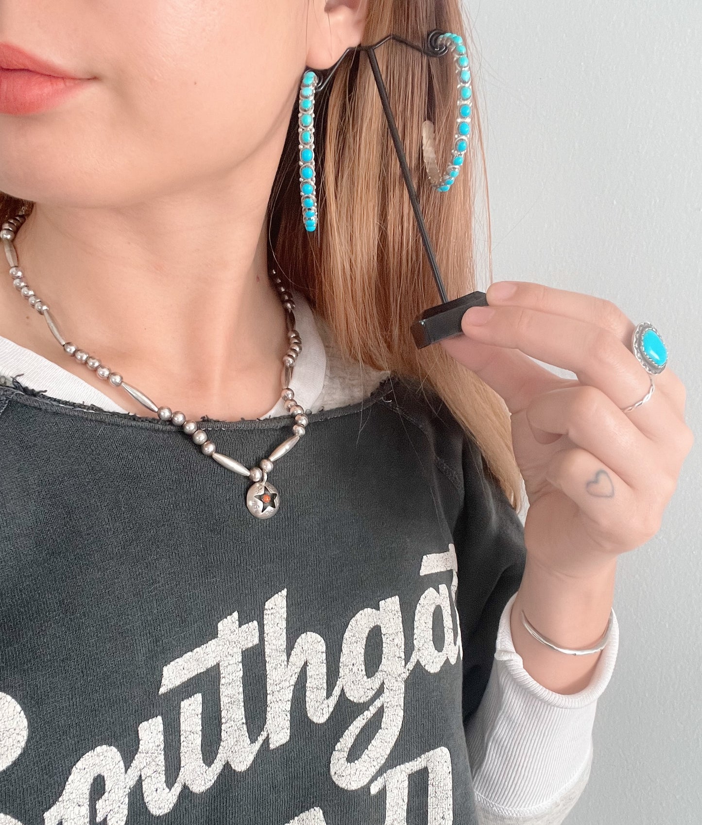 Zuni Needle Point Hoop Pierce.