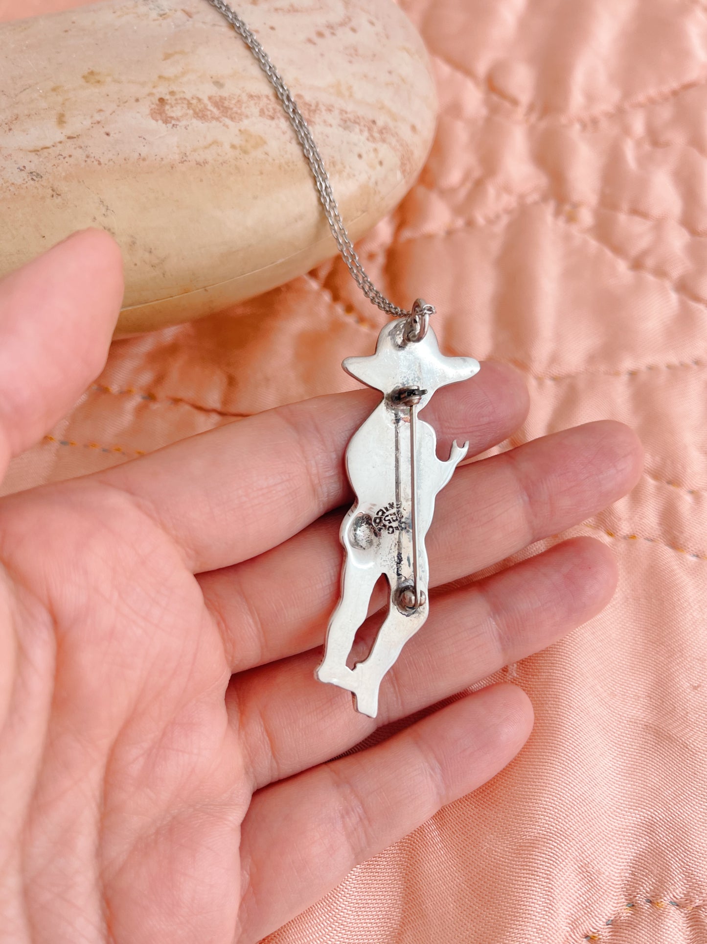 Vintage Mexican Kids Brooch and Necklace