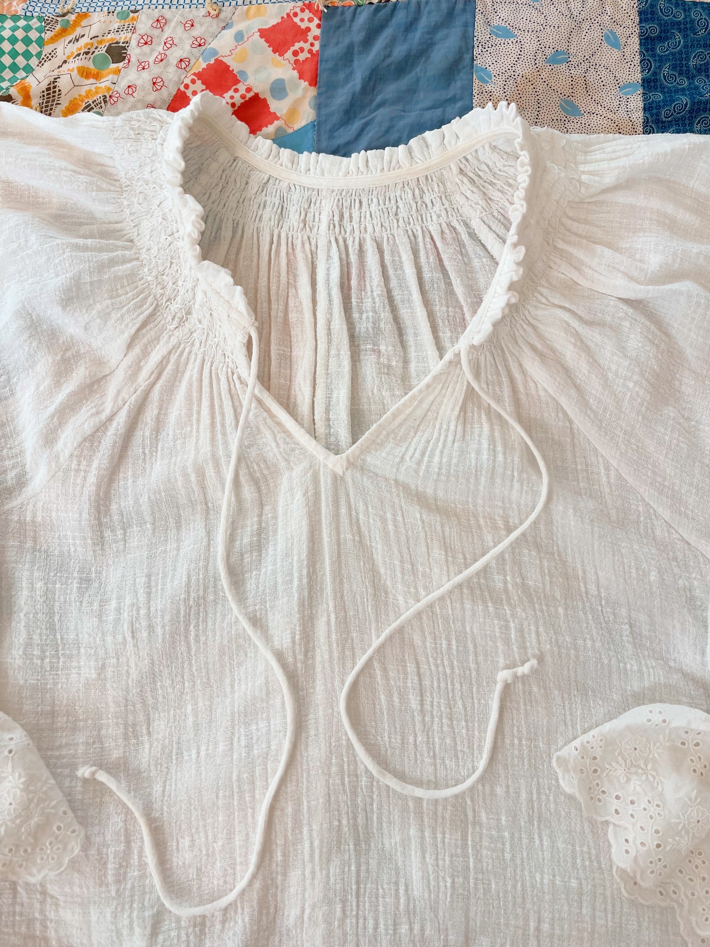 Cotton Frill Comfy Tunic Blouse