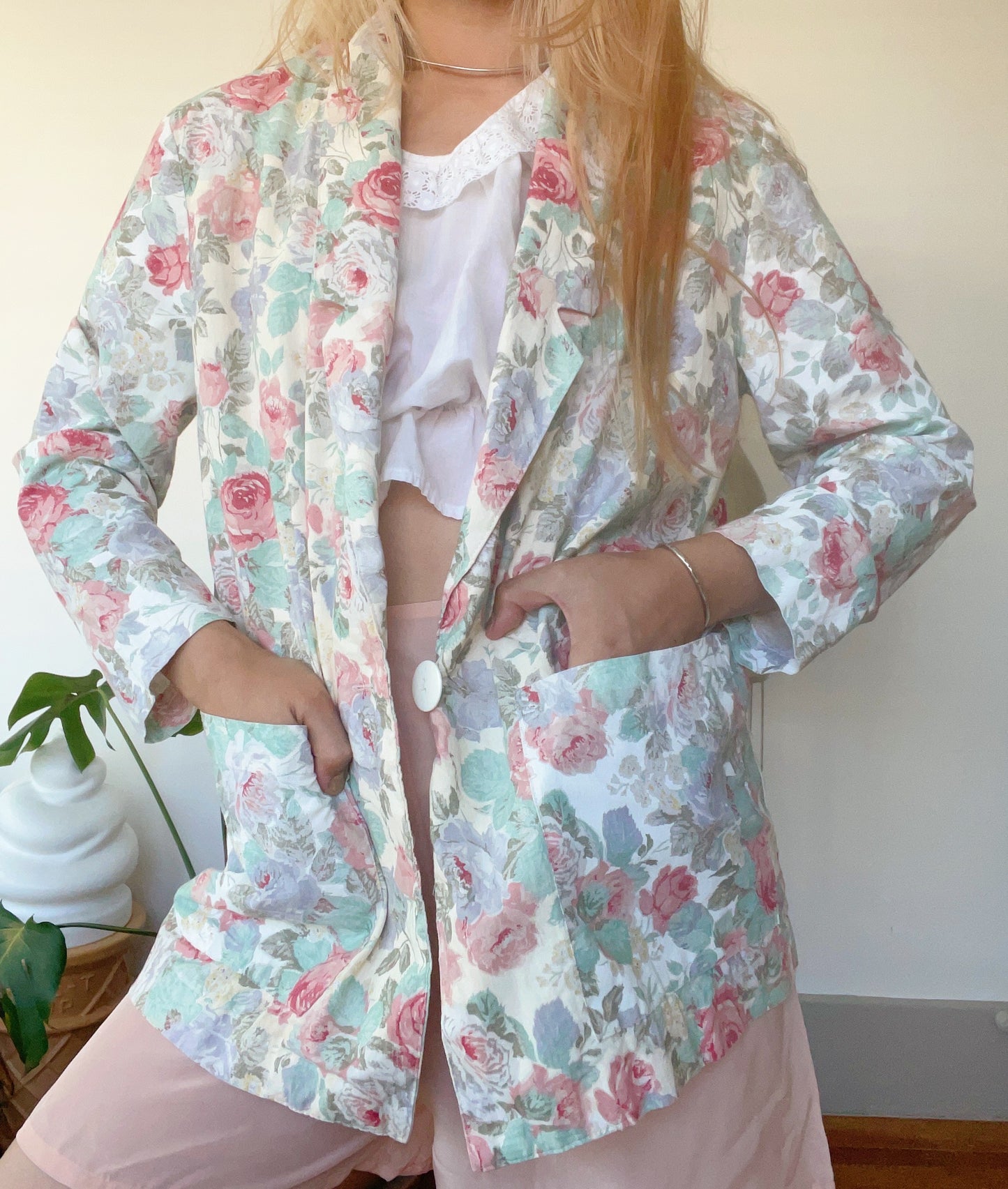 1980s Floral Printed Cotton Jacket