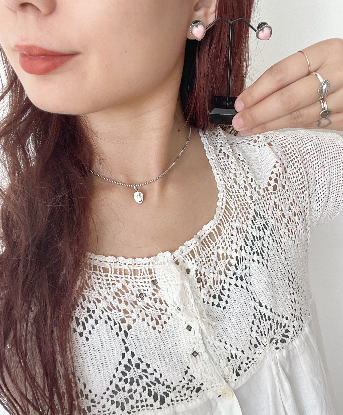 Navajo Pink Conch Tiny Heart Pierce