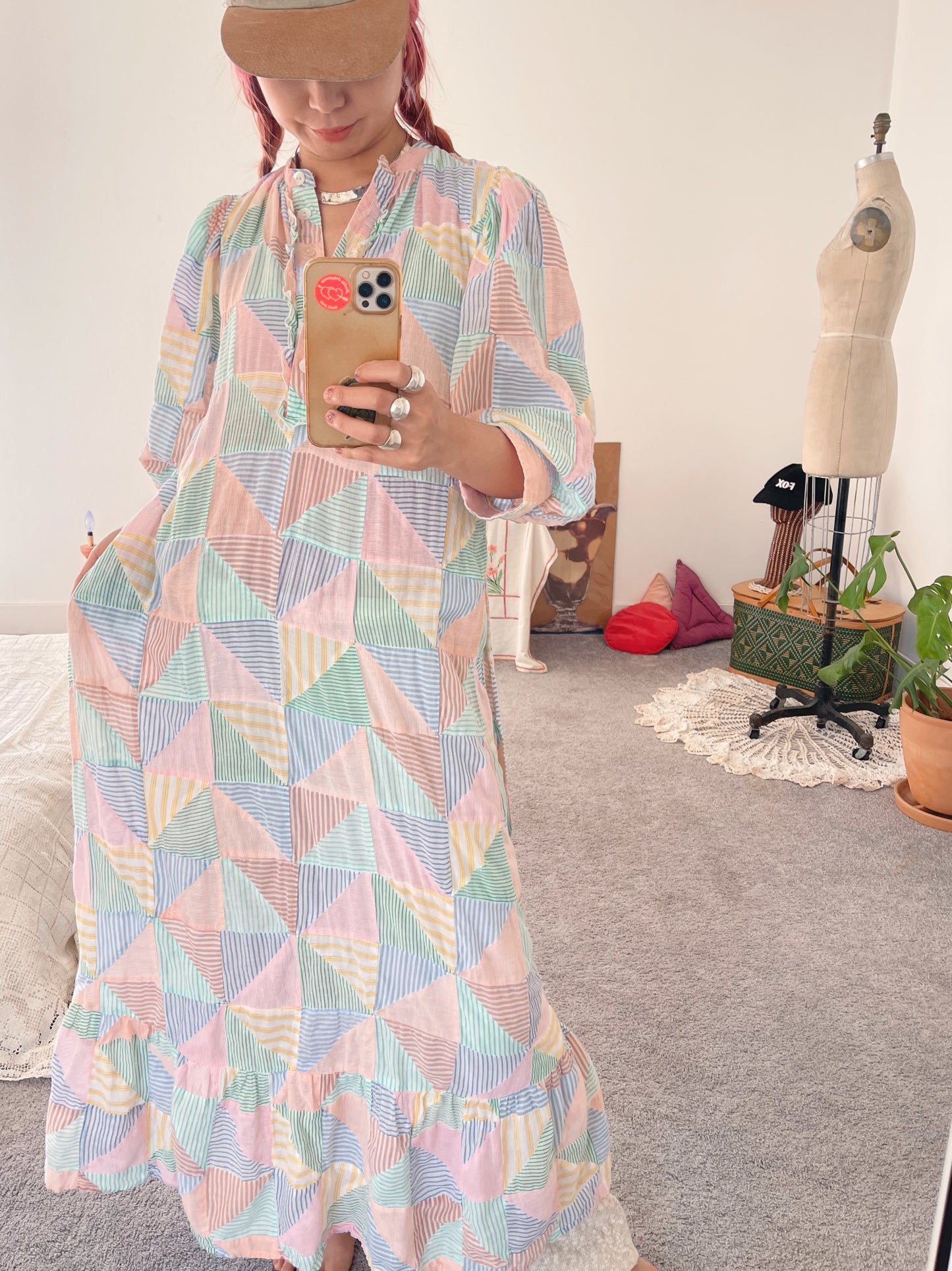 Cotton Patchwork Long Dress.