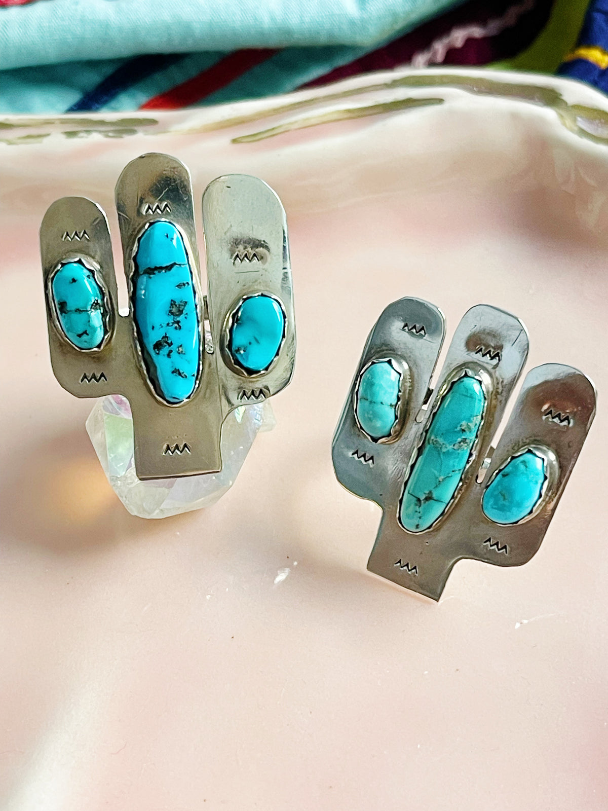 Fred Peters Cactus With Turquoise Ring