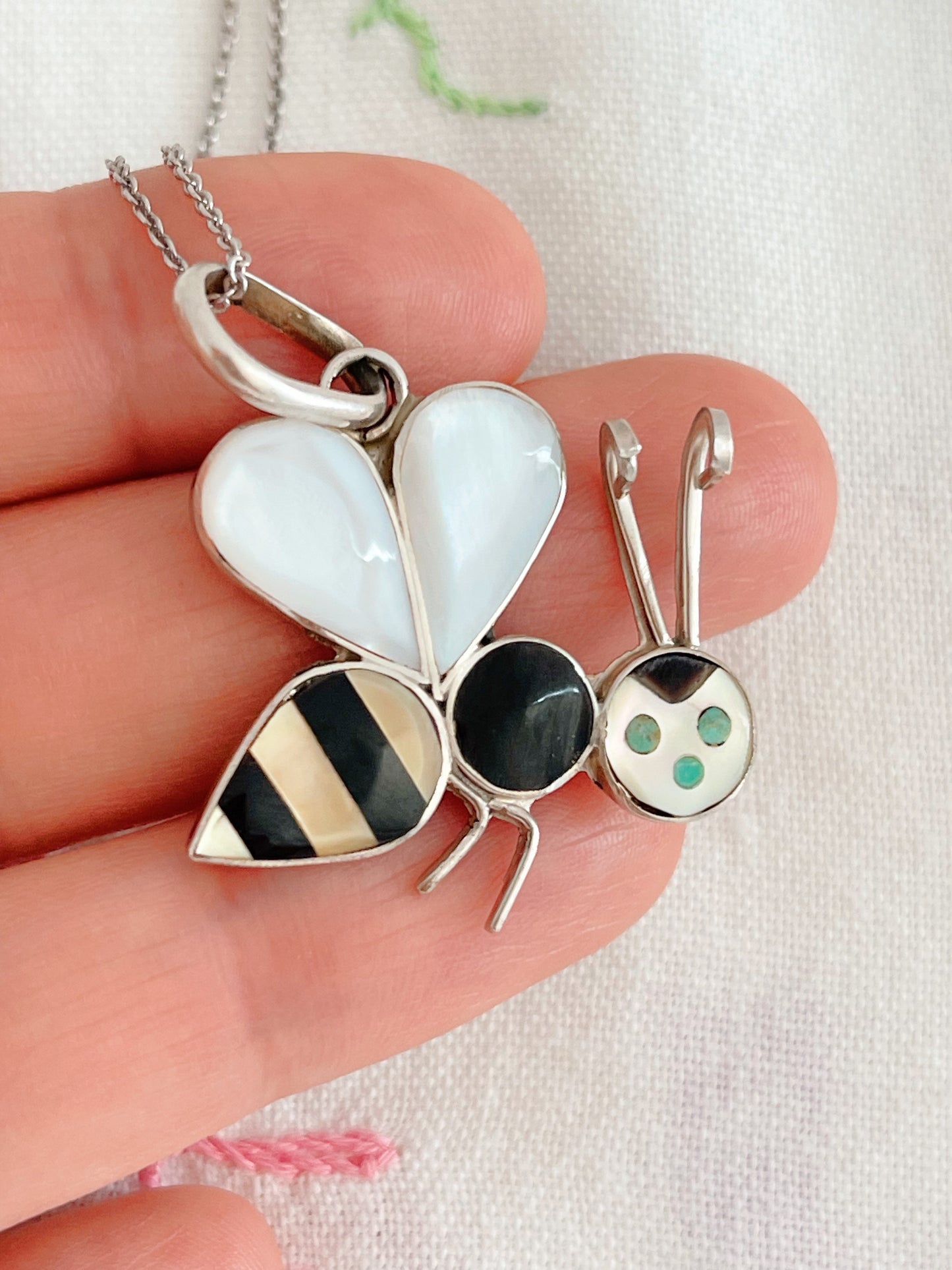 Zuni Honey Bee Inlay Necklace