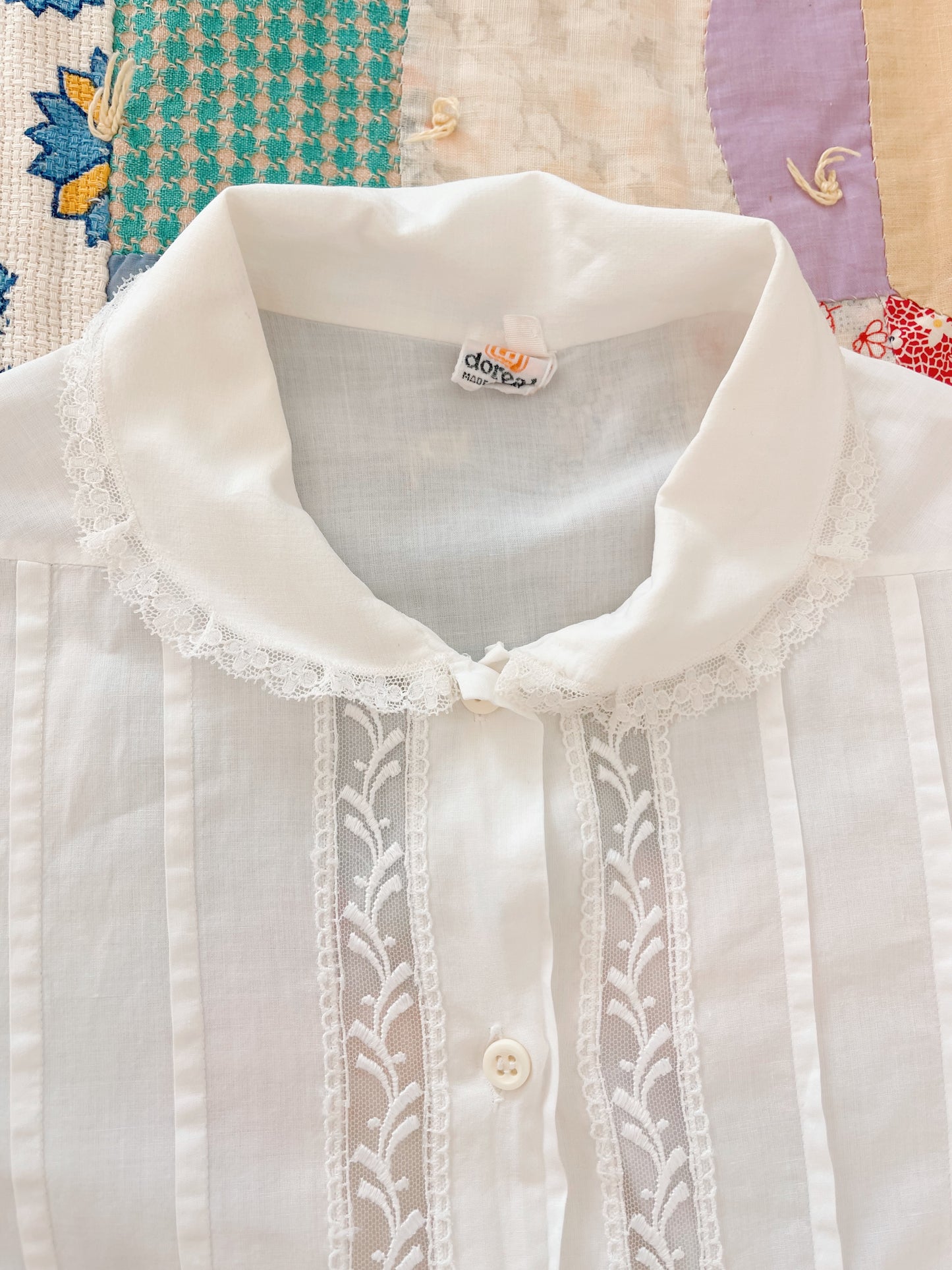 Vintage Cotton Ribbon Long Dress