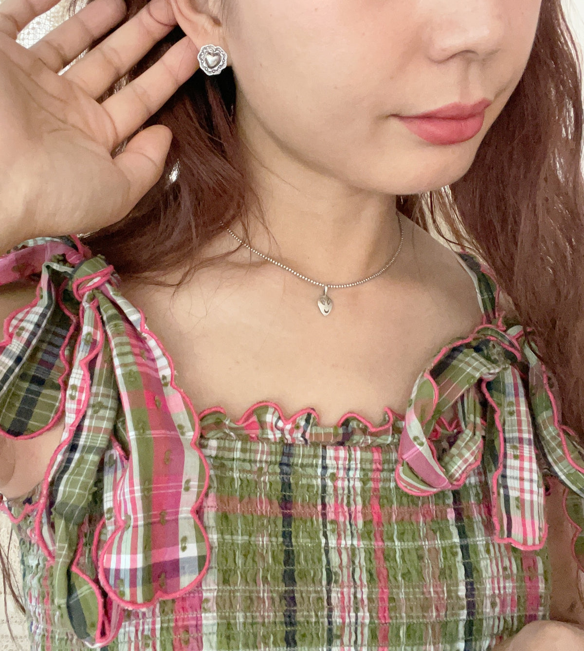 Delayne Reeves Silver Tiny Hearts Pierce