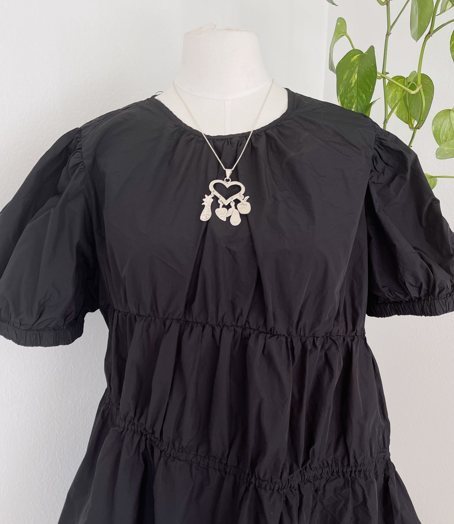 1980’s Heart & Fruits Silver Necklace.