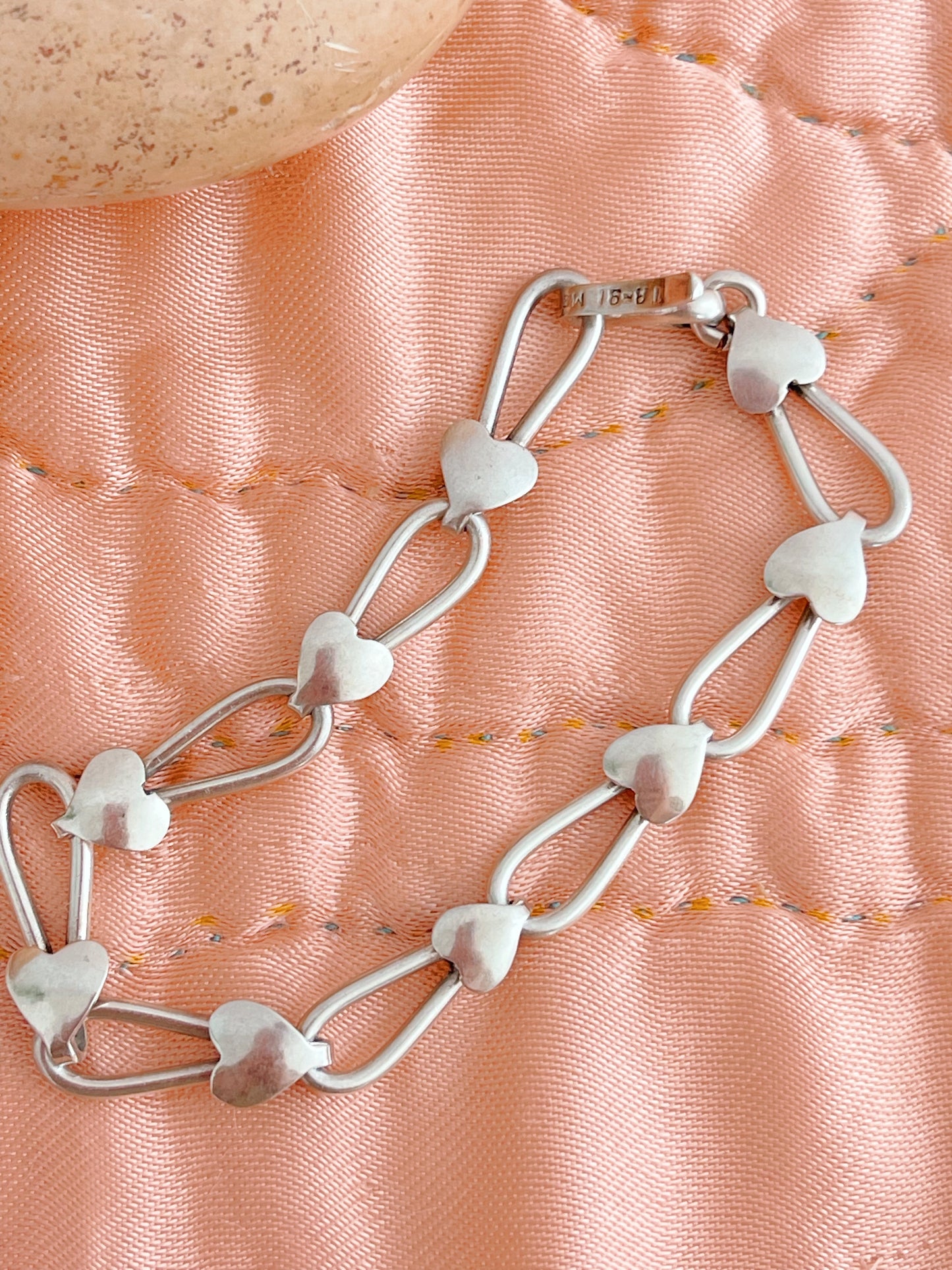 Vintage Chains and Tiny Hearts Bracelet