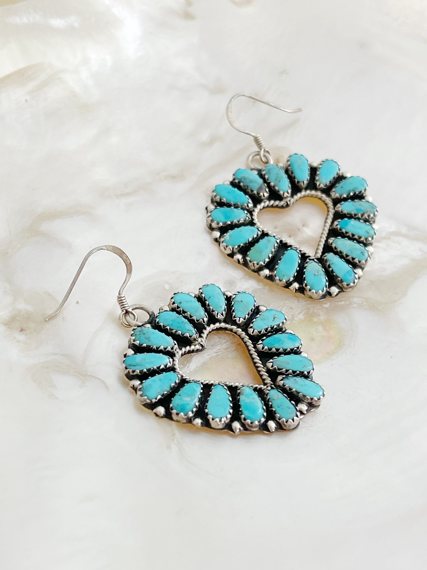Zuni Turquoise Heart Hook Pierce.