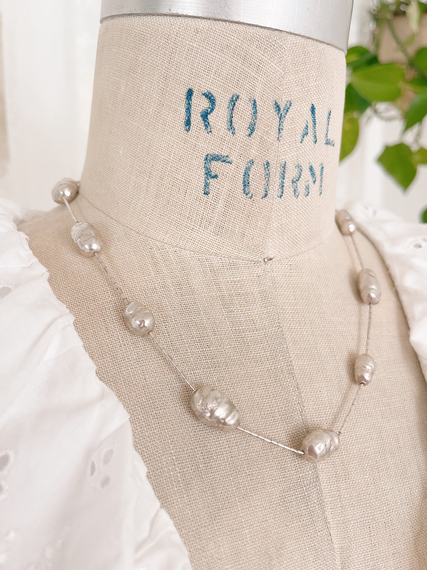 Silver Nugget and Beaded Necklace