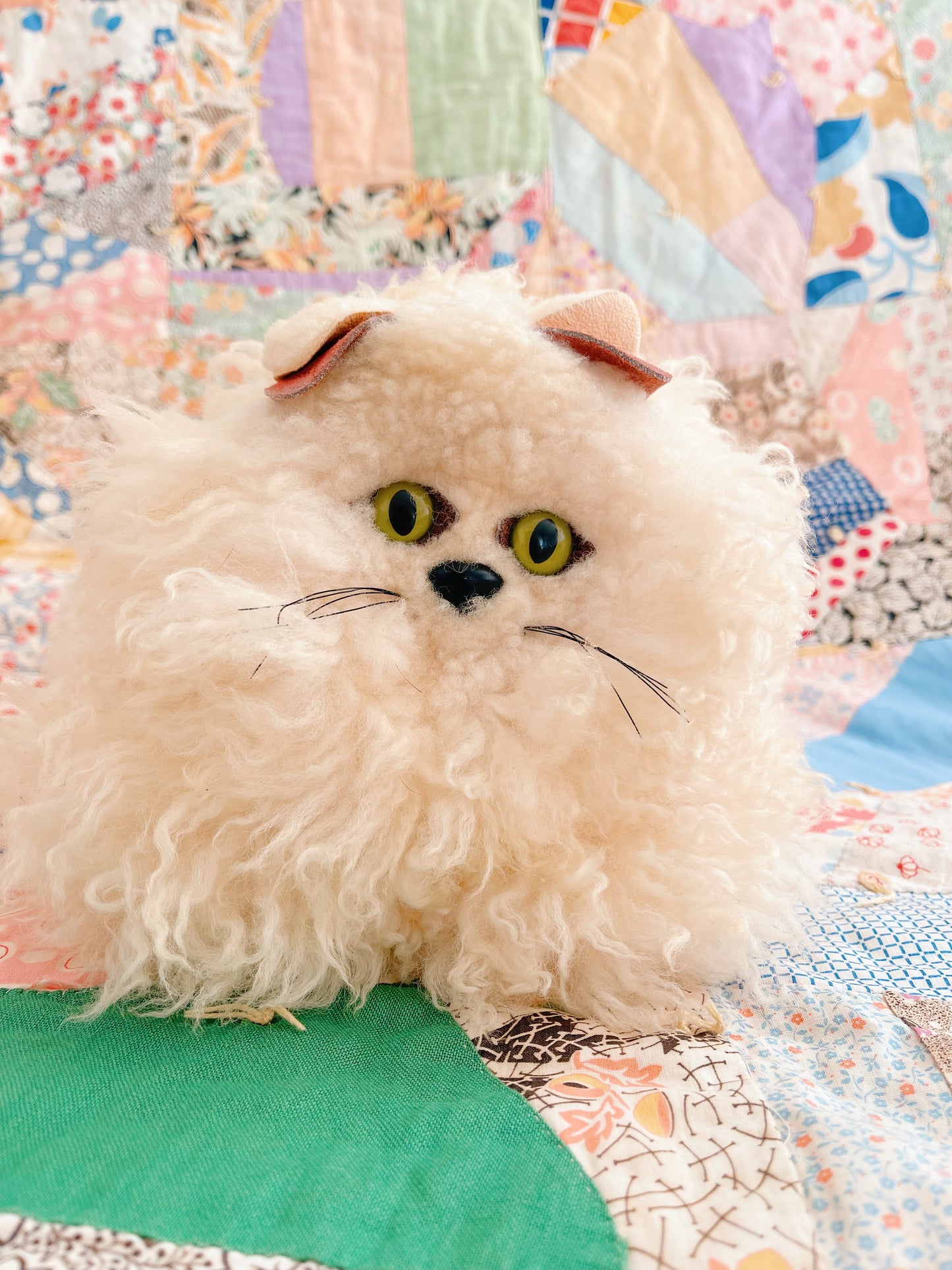 Vintage Lambs Wool Cat Plush ! It’s Rare !