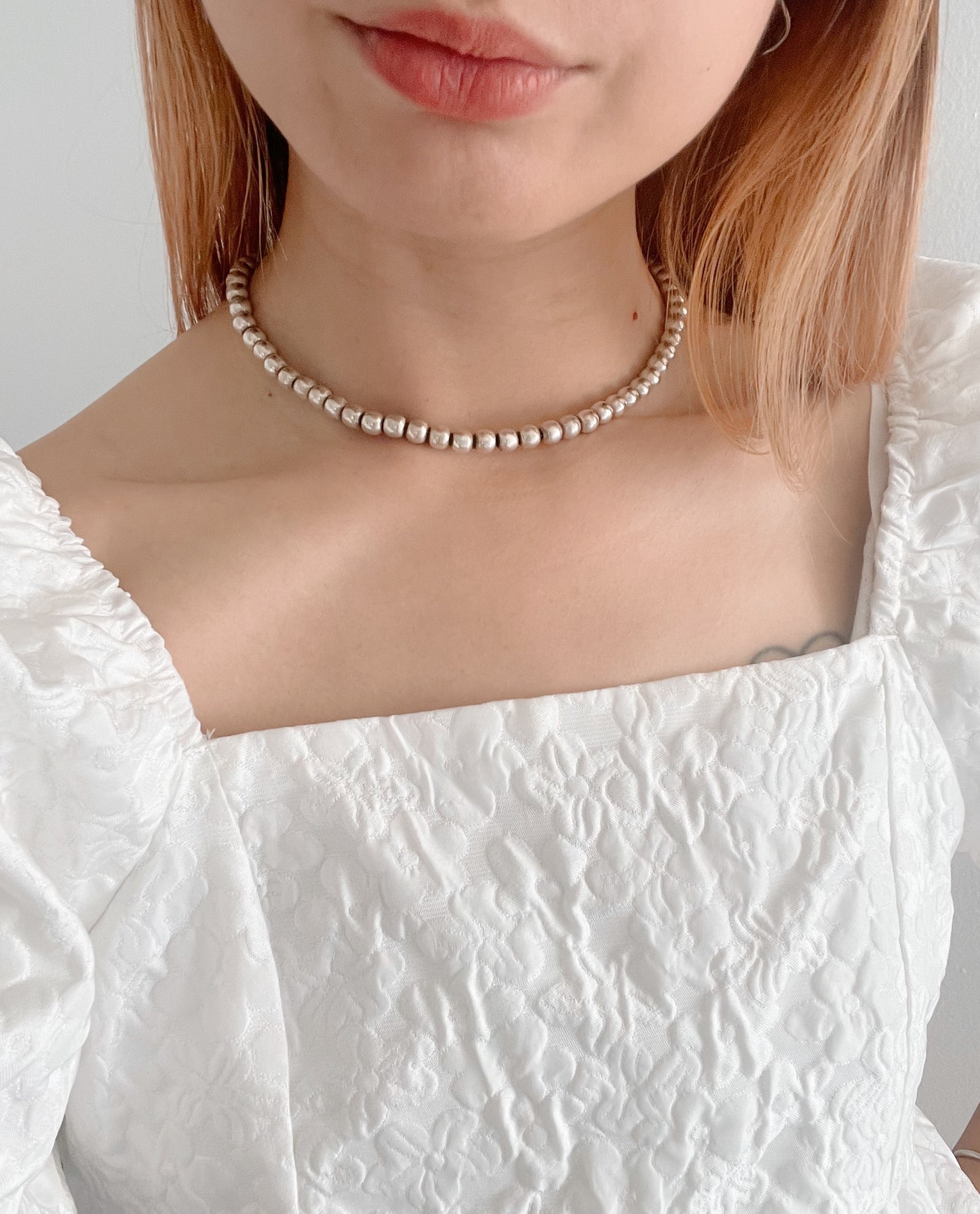 Vintage Ball Beads Choker Necklace.