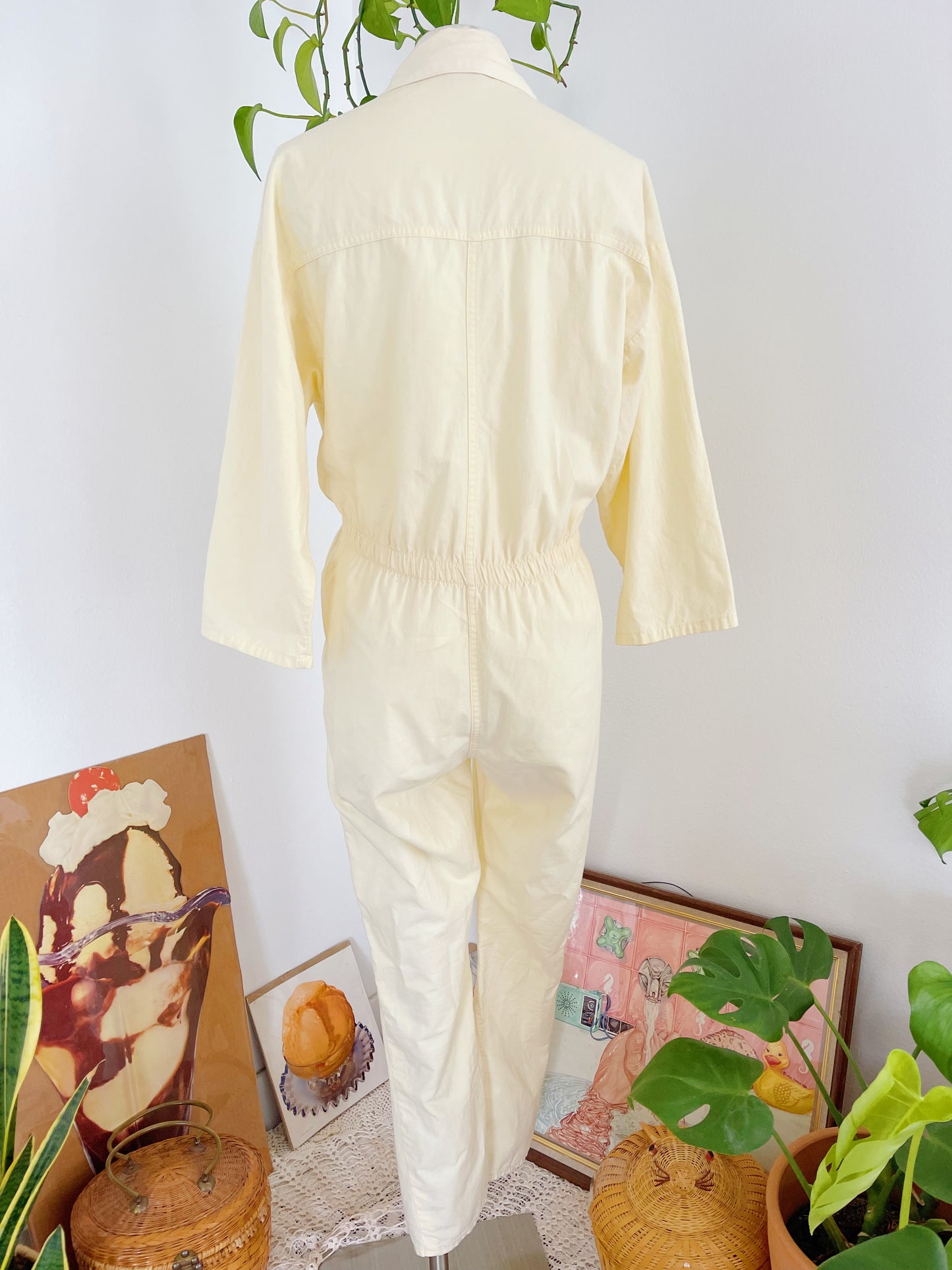 1980’s Cream Lemon Color Jumpsuit