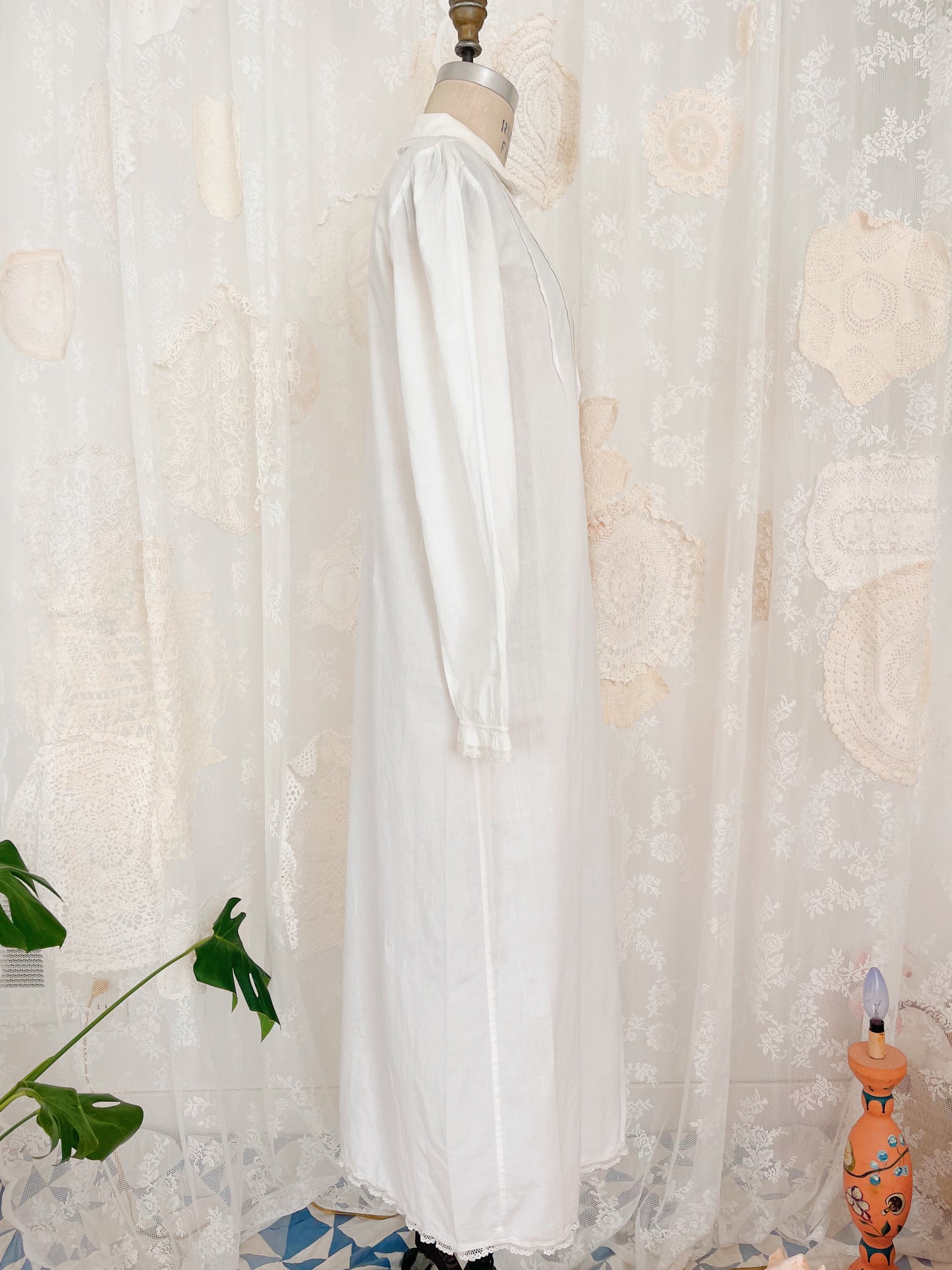 Vintage Cotton Ribbon Long Dress